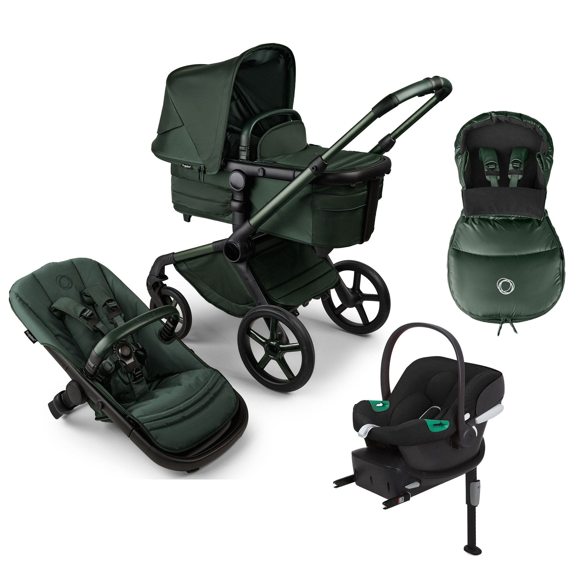 Bugaboo Fox 5 Noir Cybex Luxury Bundle in Midnight Green Travel Systems 16159-MID-GRN-2 8717447582700