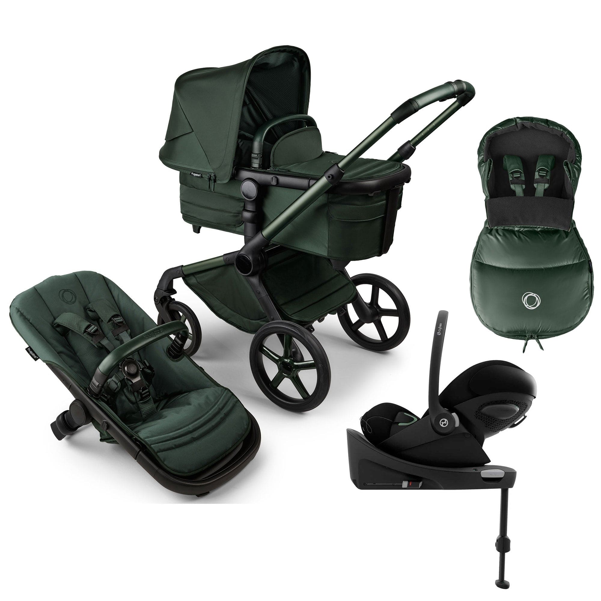 Bugaboo Fox 5 Noir Cybex Luxury Bundle in Midnight Green Travel Systems 16159-MID-GRN 8717447582700