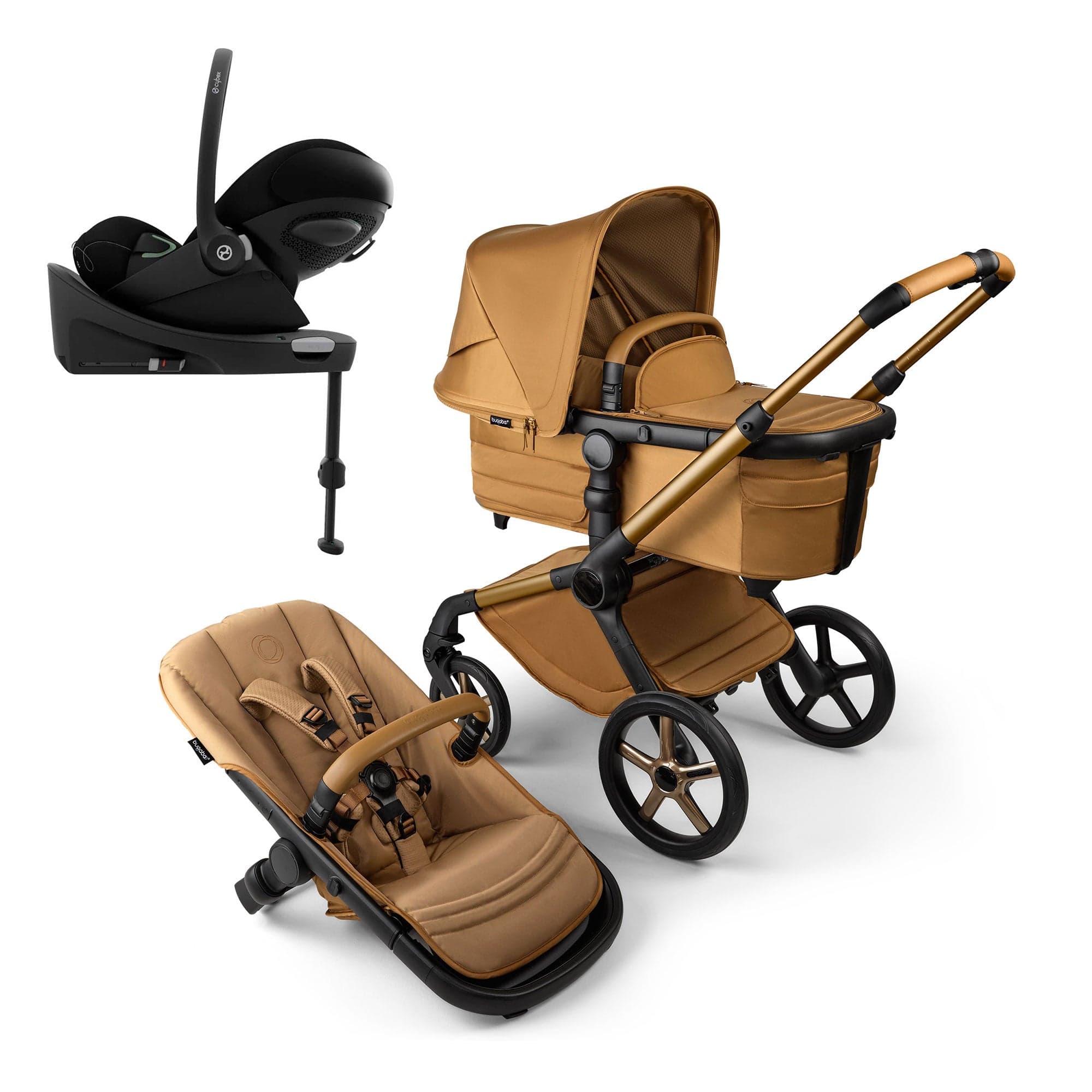 Bugaboo Fox 5 Noir Cybex Travel System in Amber Glow Travel Systems 16200-AMB-GLO 8717447549130