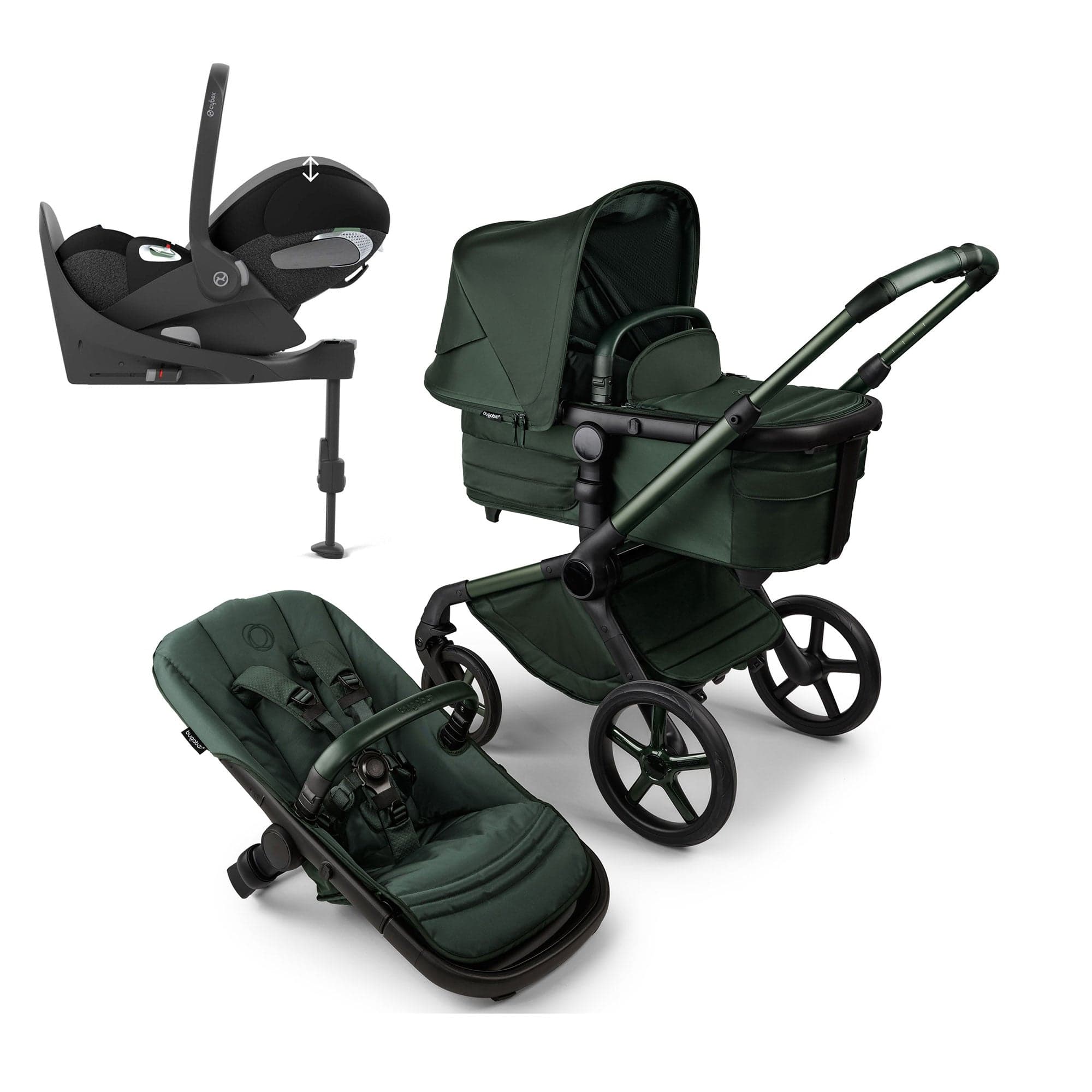 Bugaboo Fox 5 Noir Cybex Travel System in Midnight Green Travel Systems 16196-MID-GRN-1 8717447582700