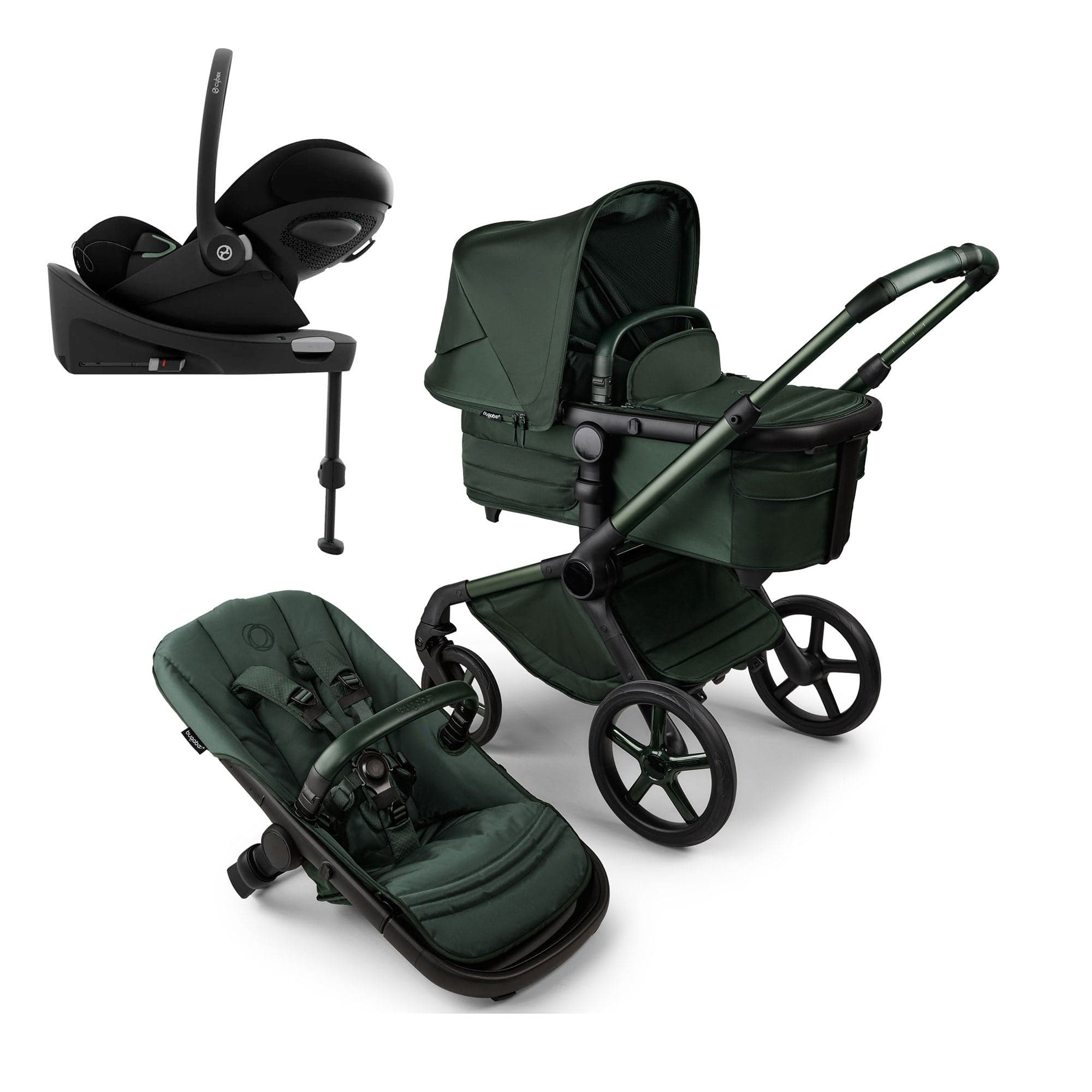 Bugaboo Fox 5 Noir Cybex Travel System in Midnight Green Travel Systems 16196-MID-GRN 8717447582700