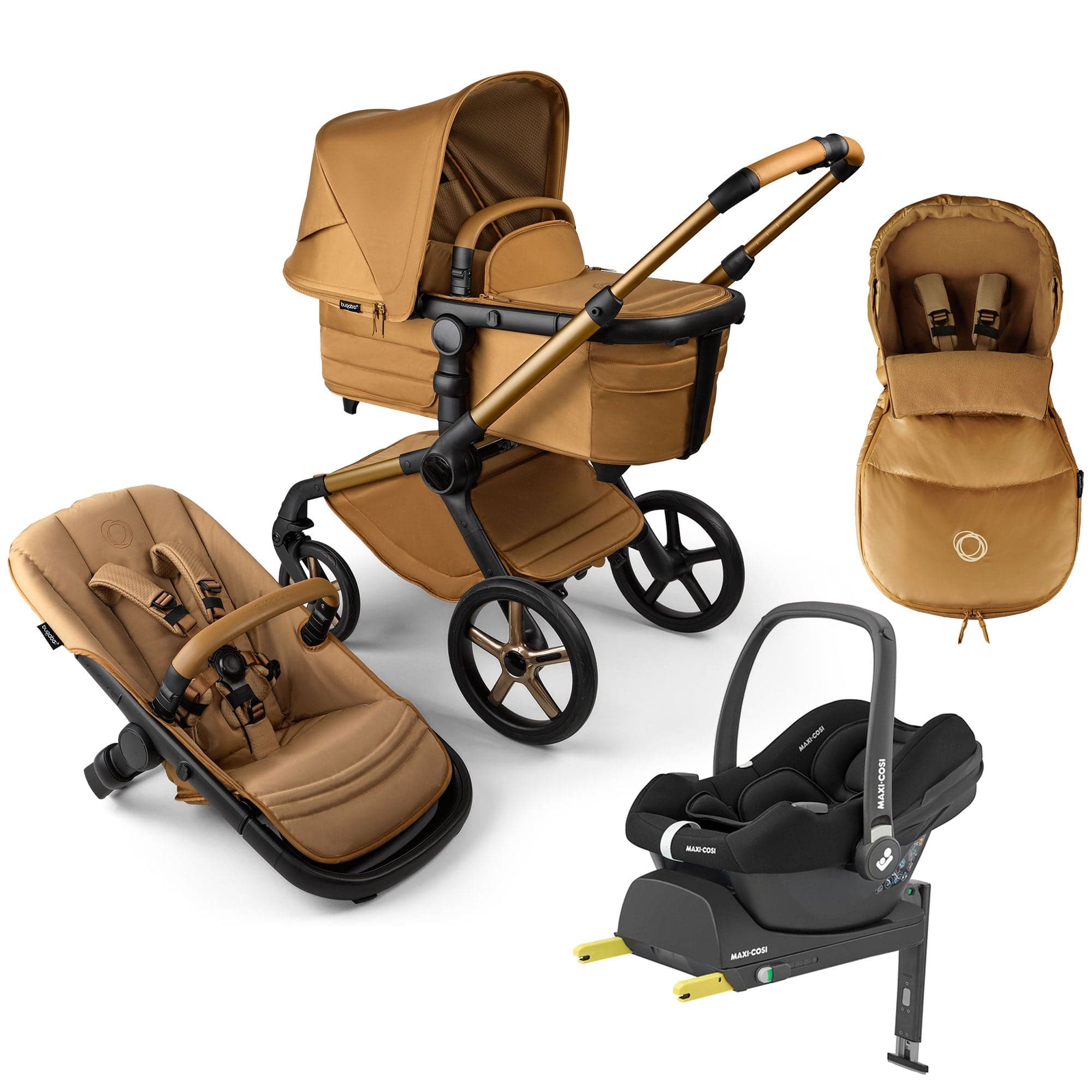 Bugaboo Fox 5 Noir Maxi-Cosi Luxury Bundle in Amber Glow Travel Systems 16194-AMB-GLO-2 8717447549130