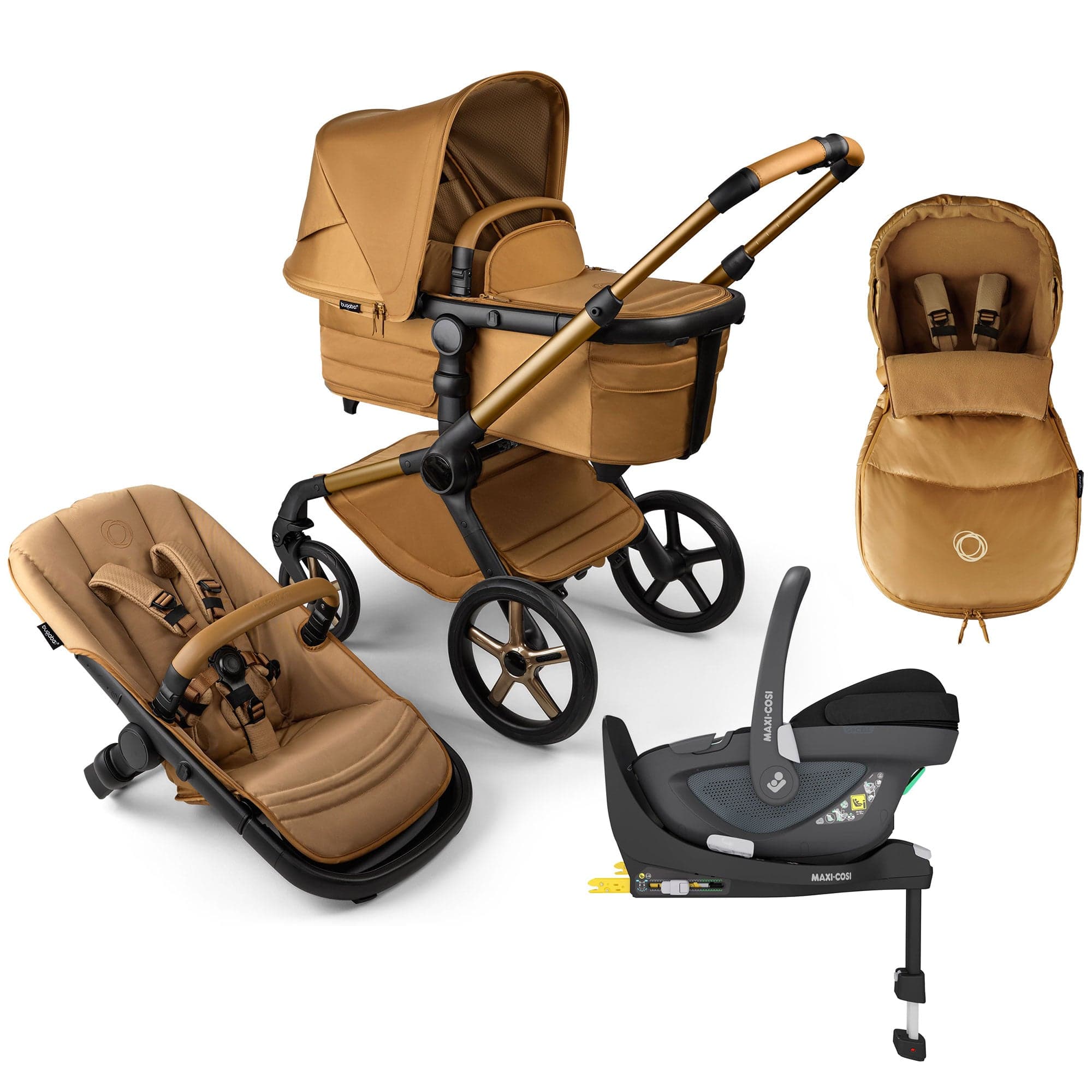 Bugaboo Fox 5 Noir Maxi-Cosi Luxury Bundle in Amber Glow Travel Systems 16194-AMB-GLO 8717447549130