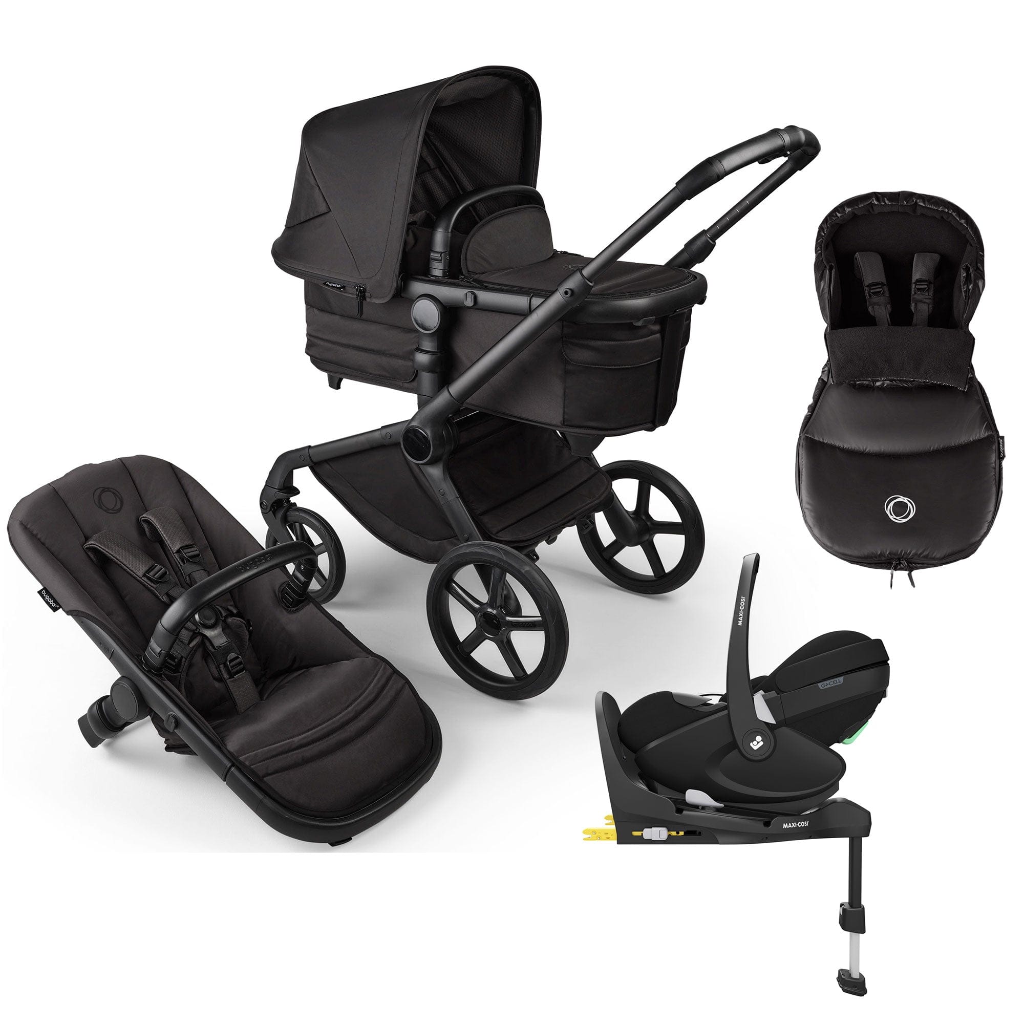 Bugaboo Fox 5 Noir Maxi-Cosi Luxury Bundle in Black Moonlight Travel Systems 16192-BLK-MOO-1 8717447522461