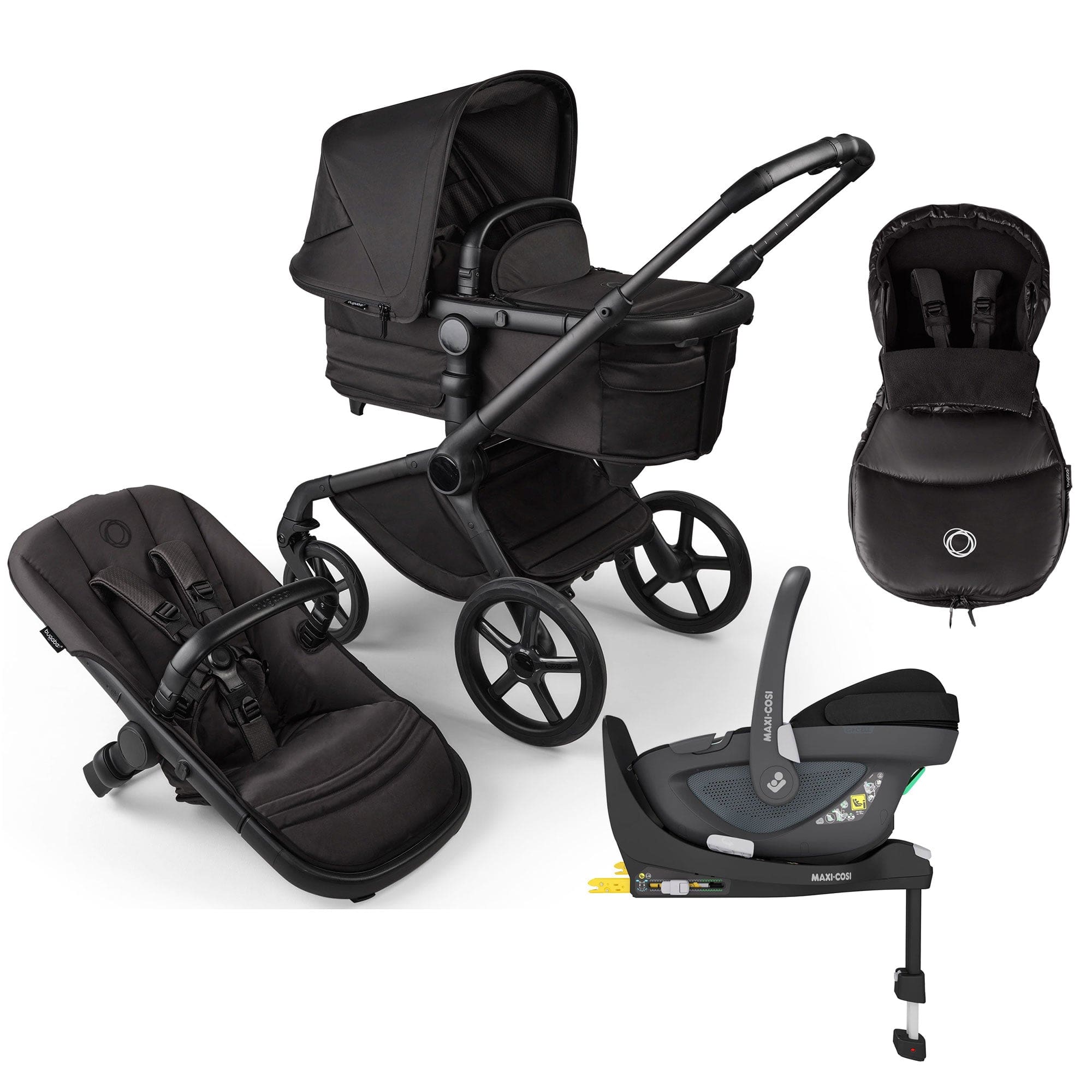 Bugaboo Fox 5 Noir Maxi-Cosi Luxury Bundle in Black Moonlight Travel Systems 16192-BLK-MOO 8717447522461