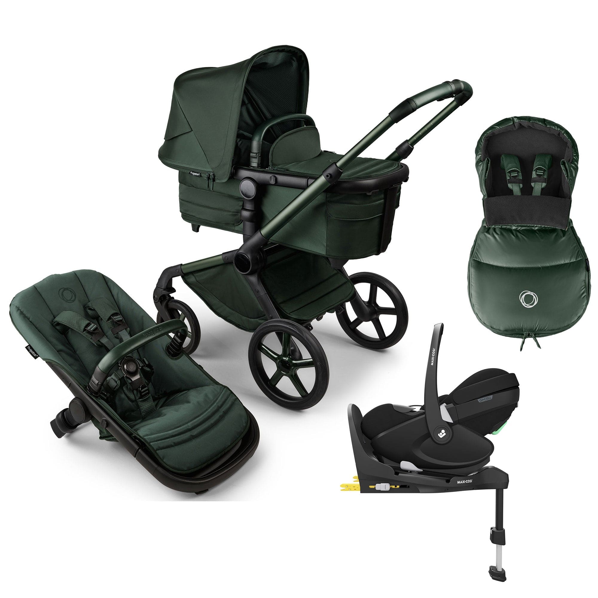 Bugaboo Fox 5 Noir Maxi-Cosi Luxury Bundle in Midnight Green Travel Systems 16190-MID-GRN-1 8717447582700