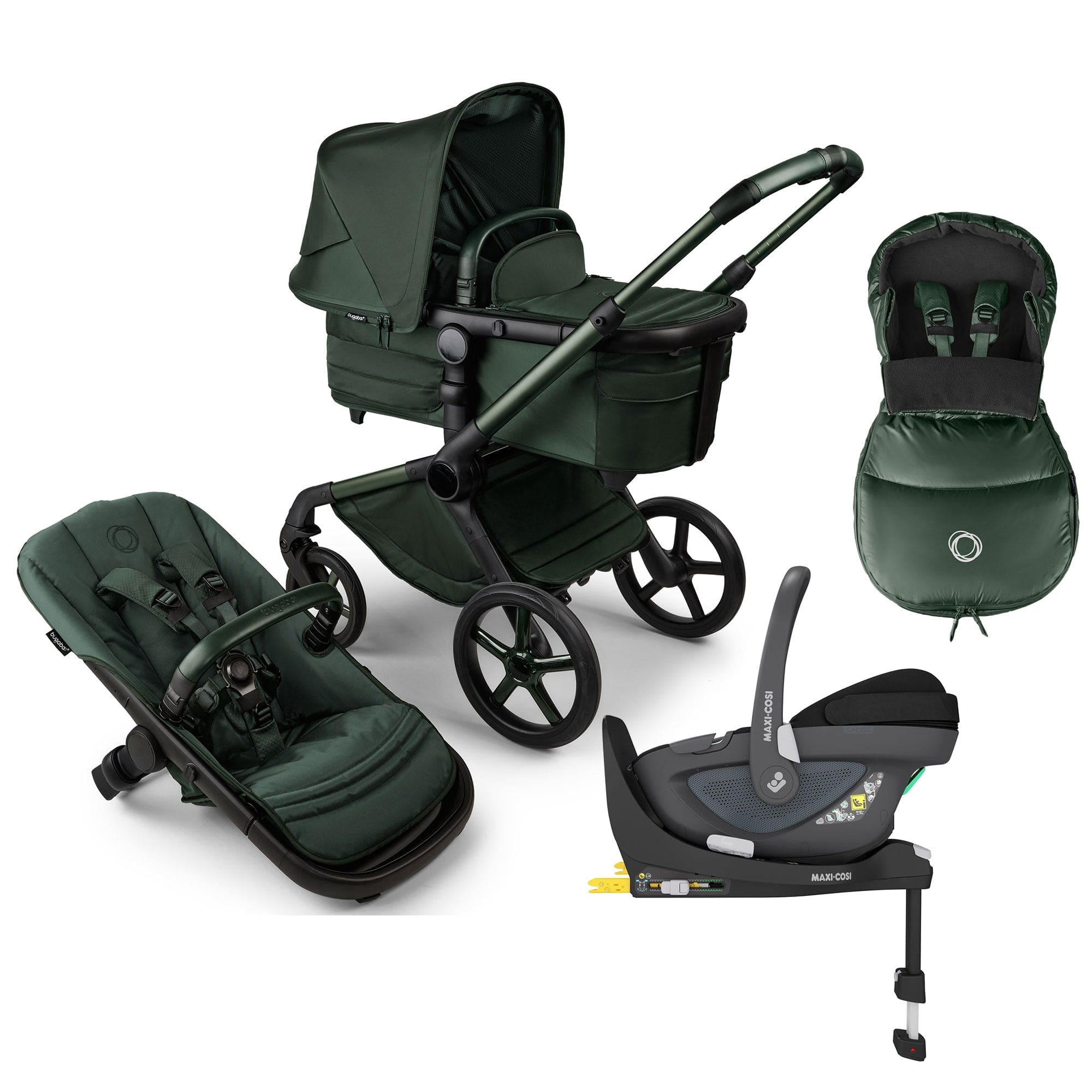 Bugaboo Fox 5 Noir Maxi-Cosi Luxury Bundle in Midnight Green Travel Systems 16190-MID-GRN 8717447582700