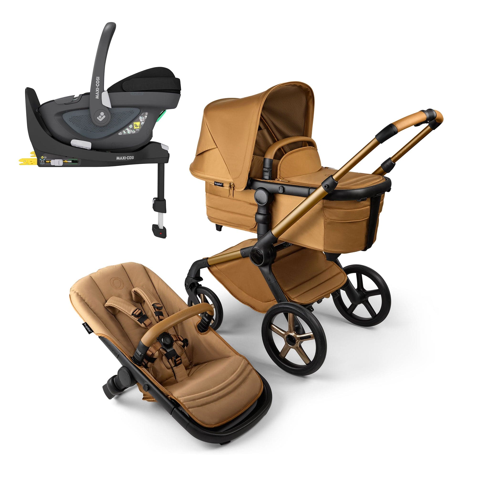 Bugaboo Fox 5 Noir Maxi-Cosi Travel System in Amber Glow Travel Systems 16206-AMB-GLO 8717447549130