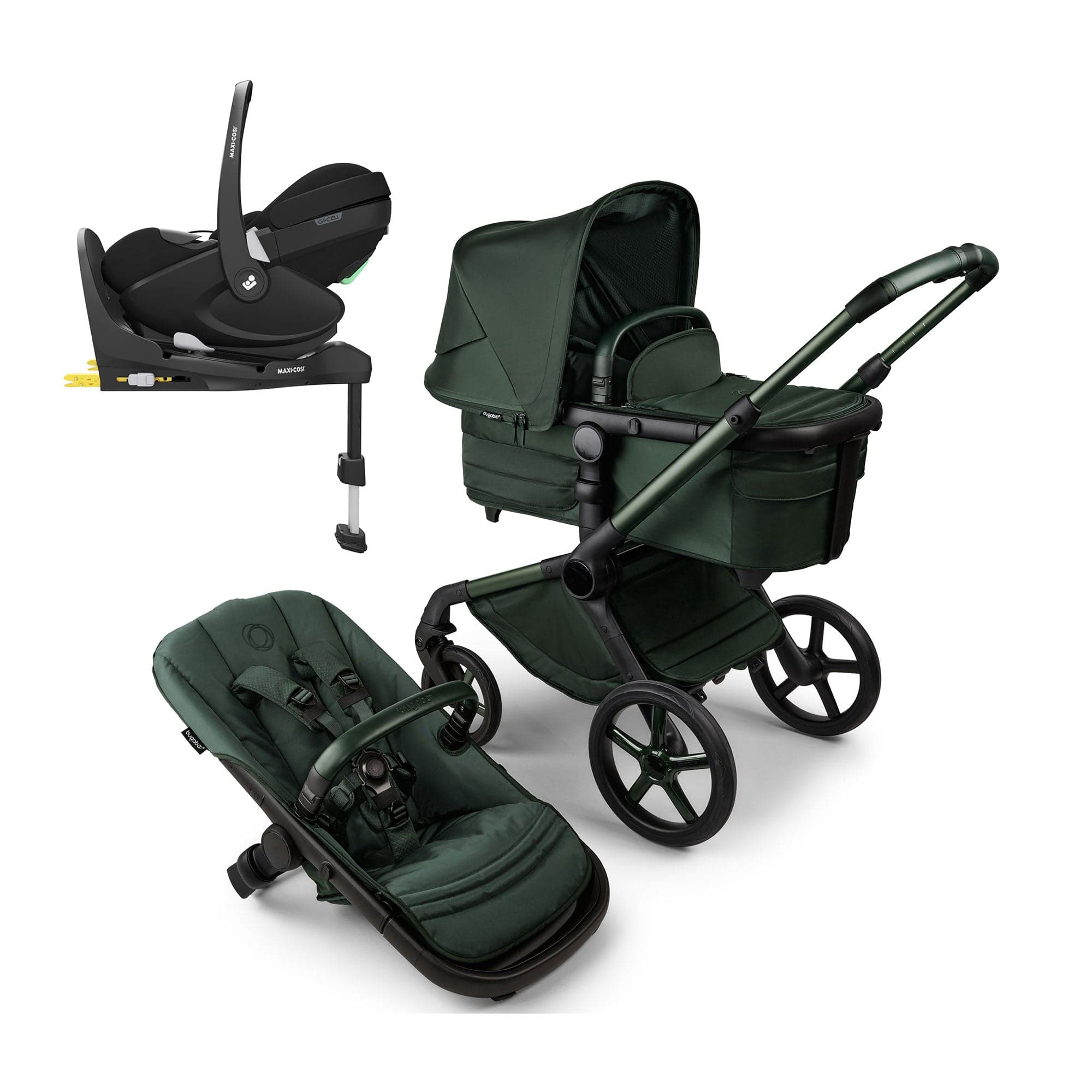 Bugaboo Fox 5 Noir Maxi-Cosi Travel System in Midnight Green Travel Systems 16202-MID-GRN-1 8717447582700