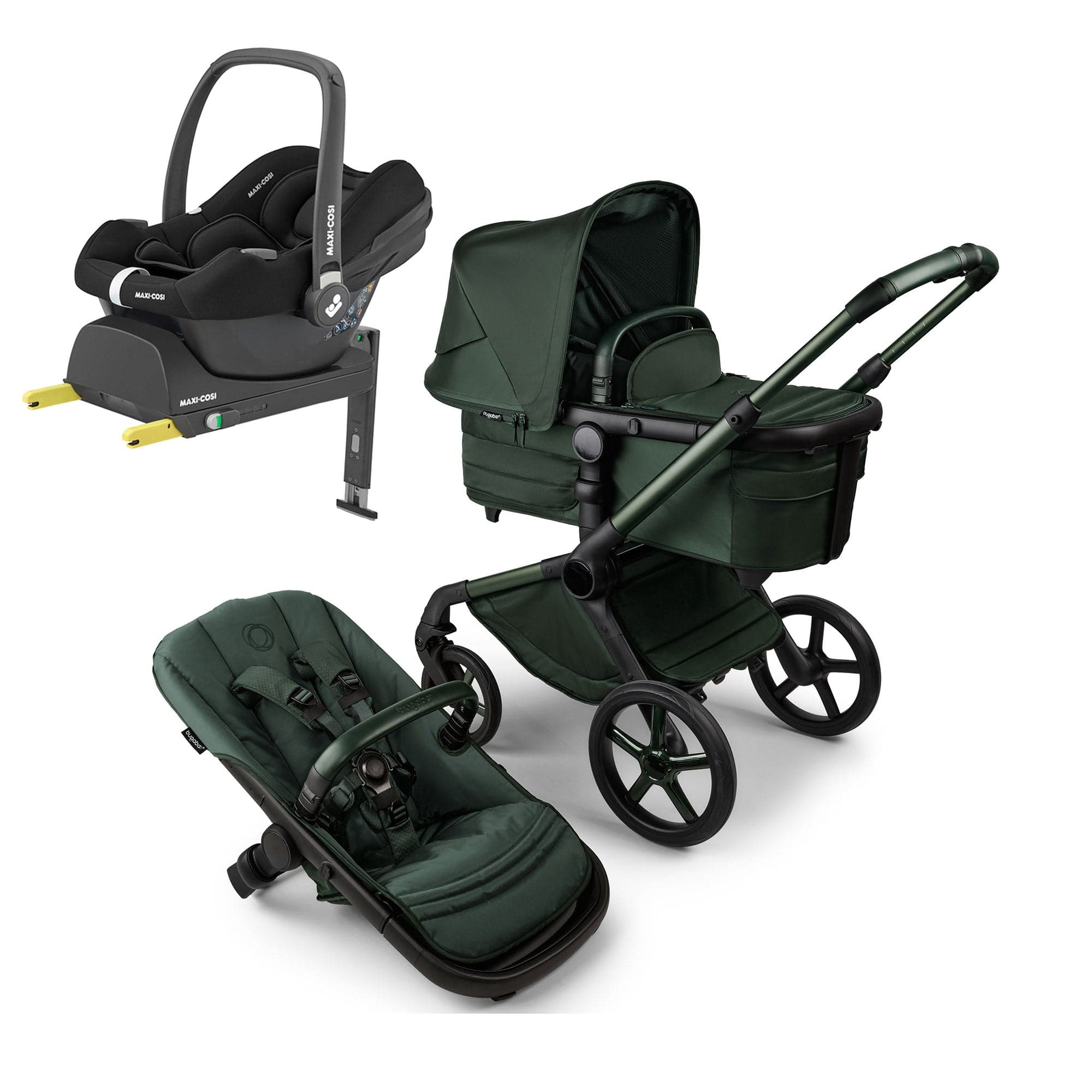 Bugaboo Fox 5 Noir Maxi-Cosi Travel System in Midnight Green Travel Systems 16202-MID-GRN-2 8717447582700