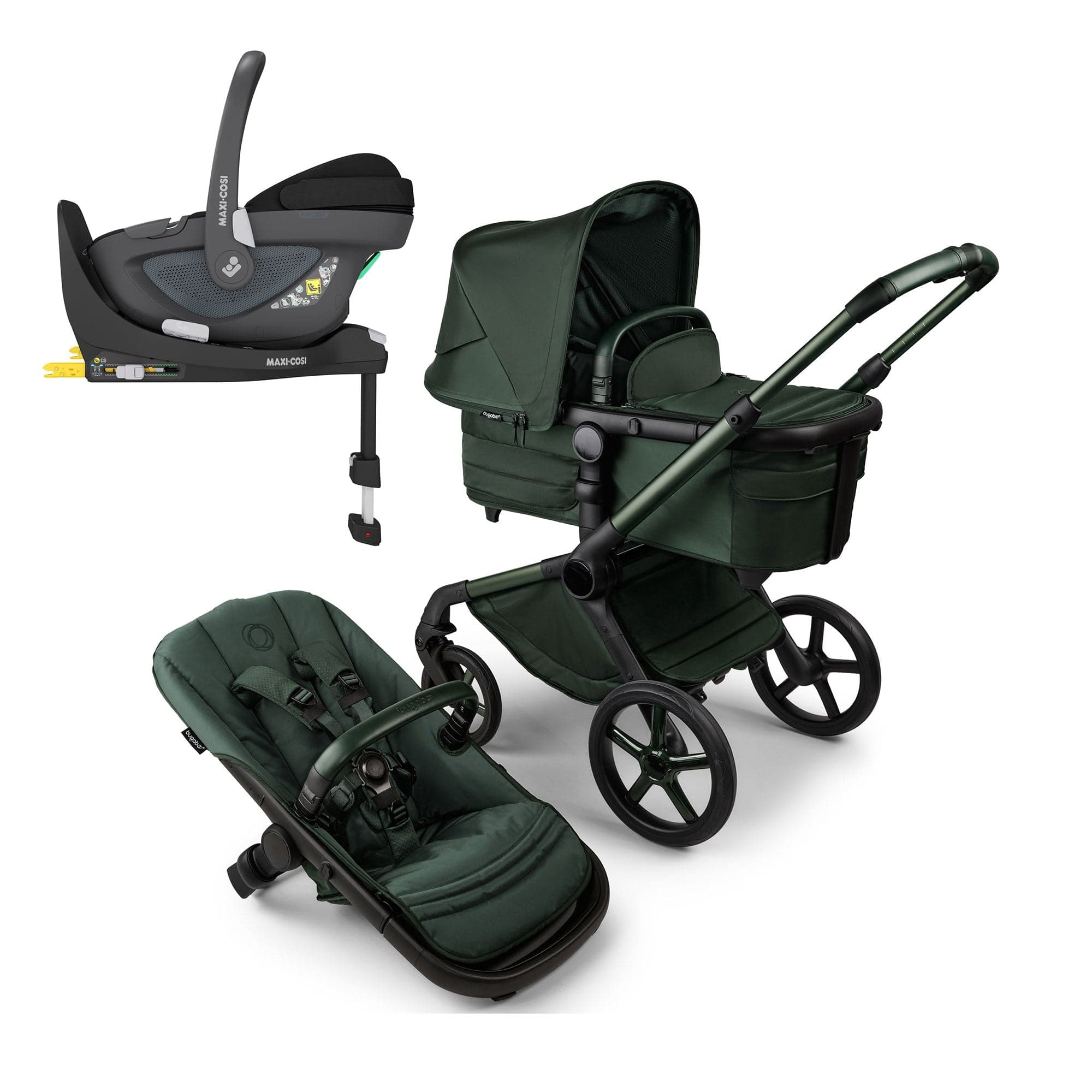 Bugaboo Fox 5 Noir Maxi-Cosi Travel System in Midnight Green Travel Systems 16202-MID-GRN 8717447582700