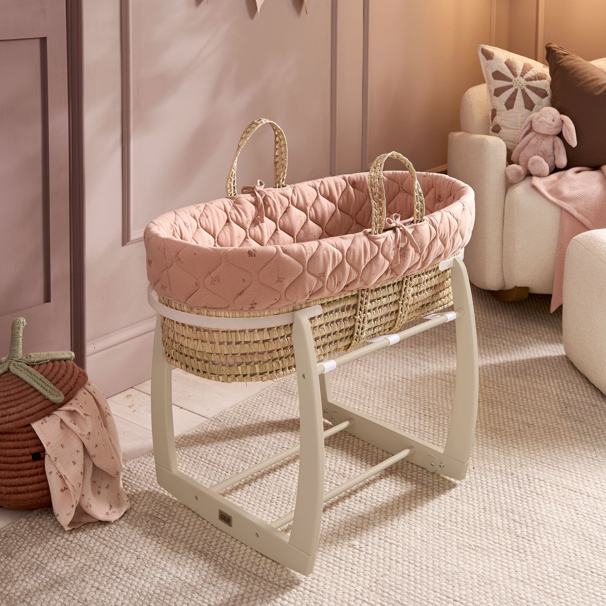 Mamas & Papas Welcome to the World Moses Basket in Wildflower Moses Baskets & Stands 7703A0100-WILD 5063229085802