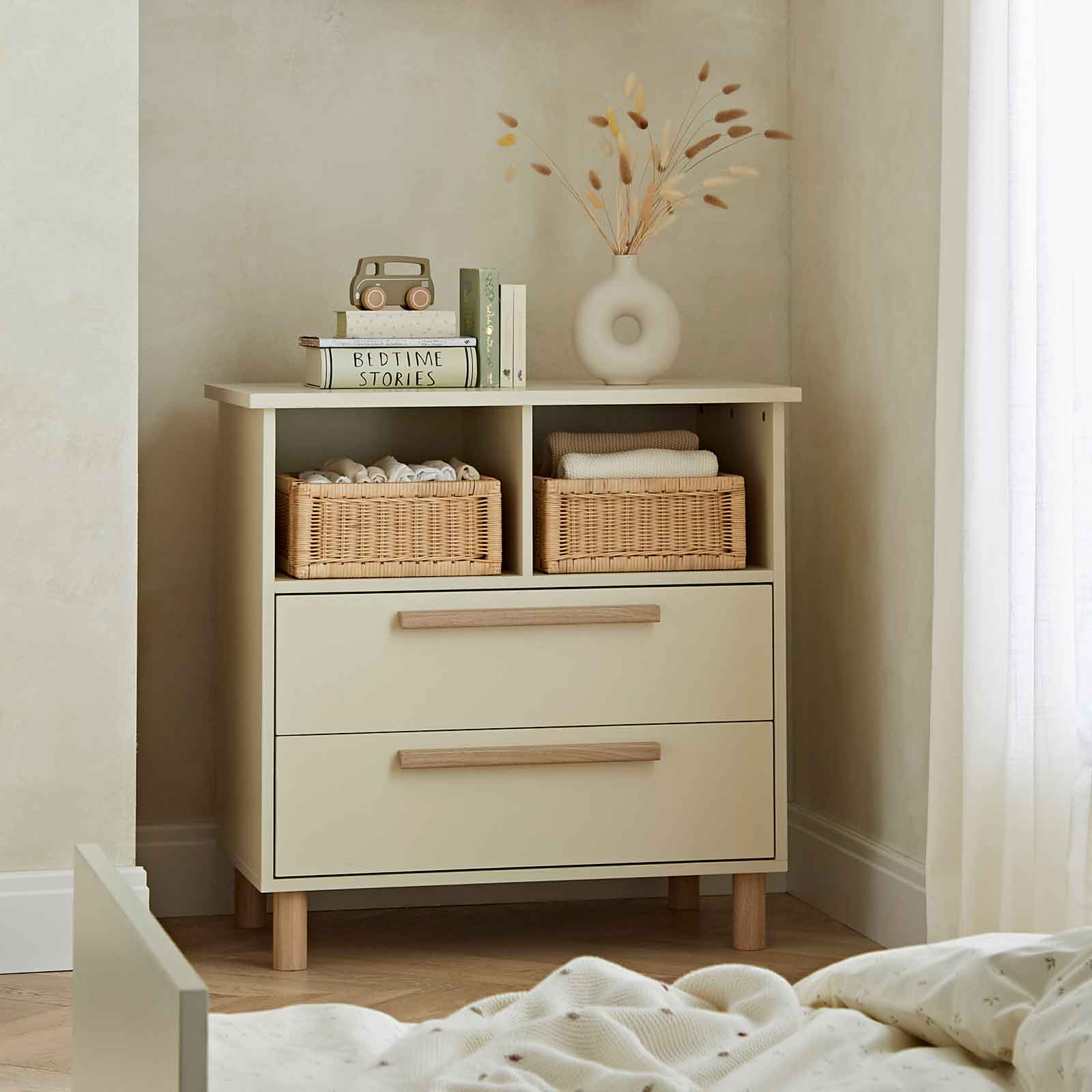 CuddleCo Harper 2 Piece Room Set in Cream Nursery Room Sets