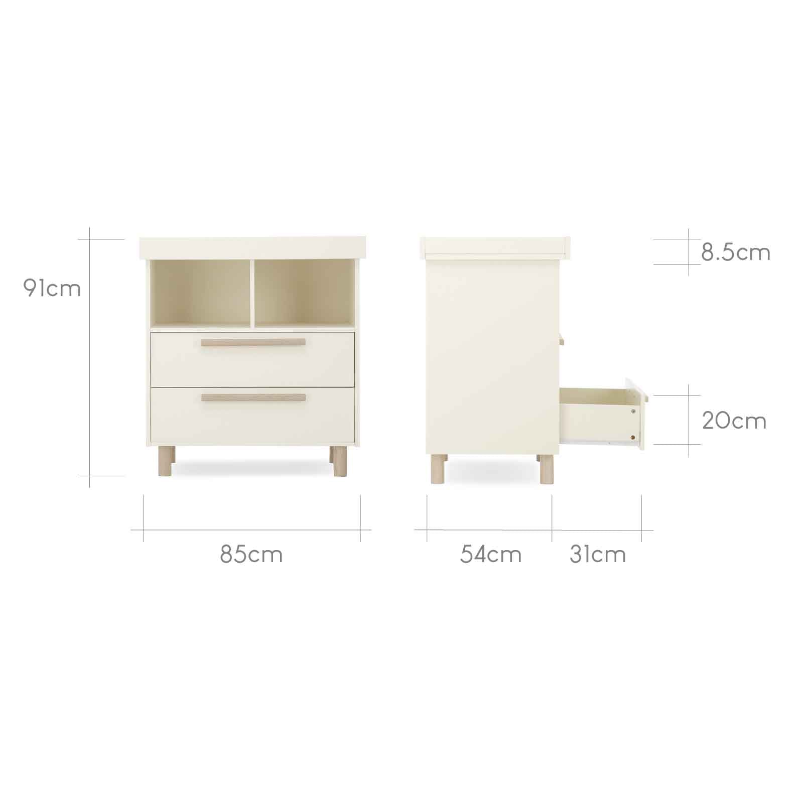 CuddleCo Harper 2 Piece Room Set in Cream Nursery Room Sets