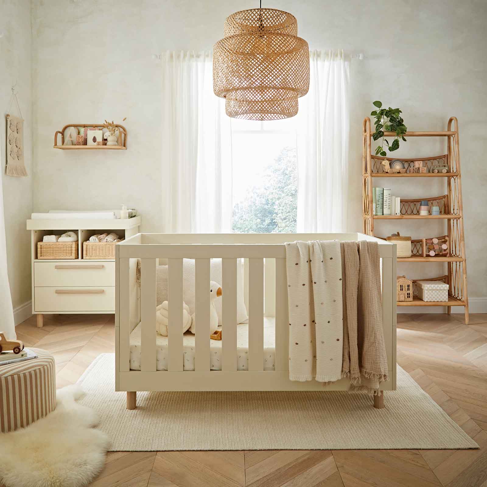 CuddleCo Harper 2 Piece Room Set in Cream Nursery Room Sets