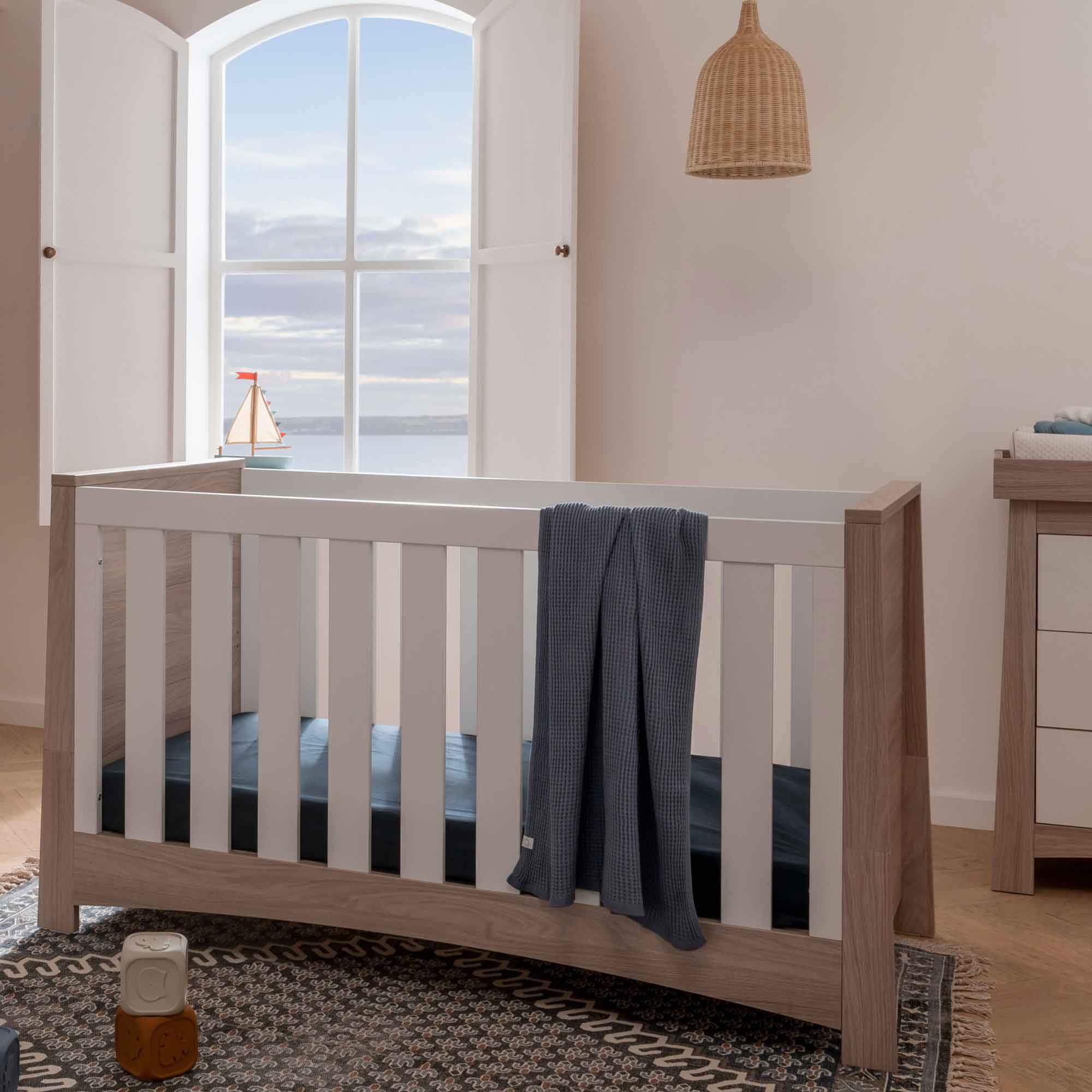 CuddleCo Lana 2 Piece Room Set in Ash/White Nursery Room Sets