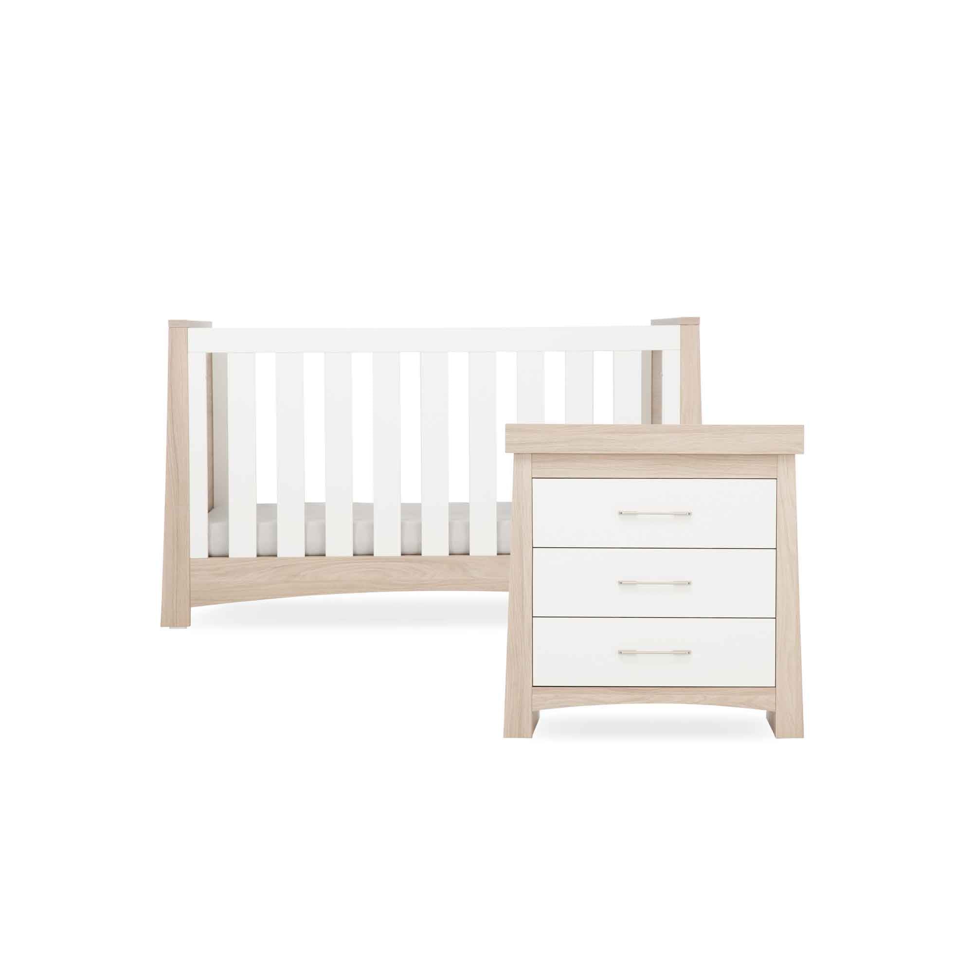 CuddleCo Lana 2 Piece Room Set in Ash/White Nursery Room Sets