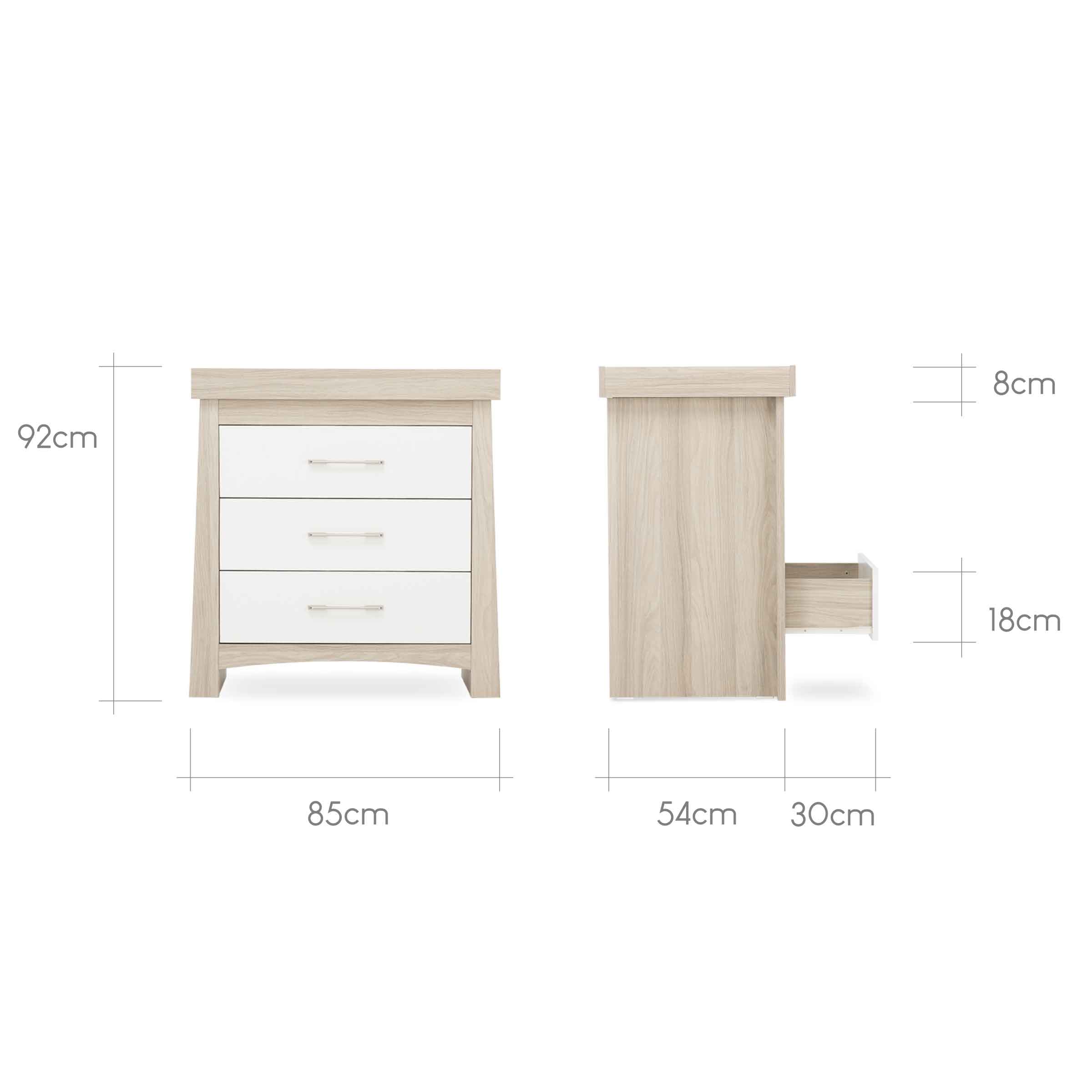 CuddleCo Lana 2 Piece Room Set in Ash/White Nursery Room Sets