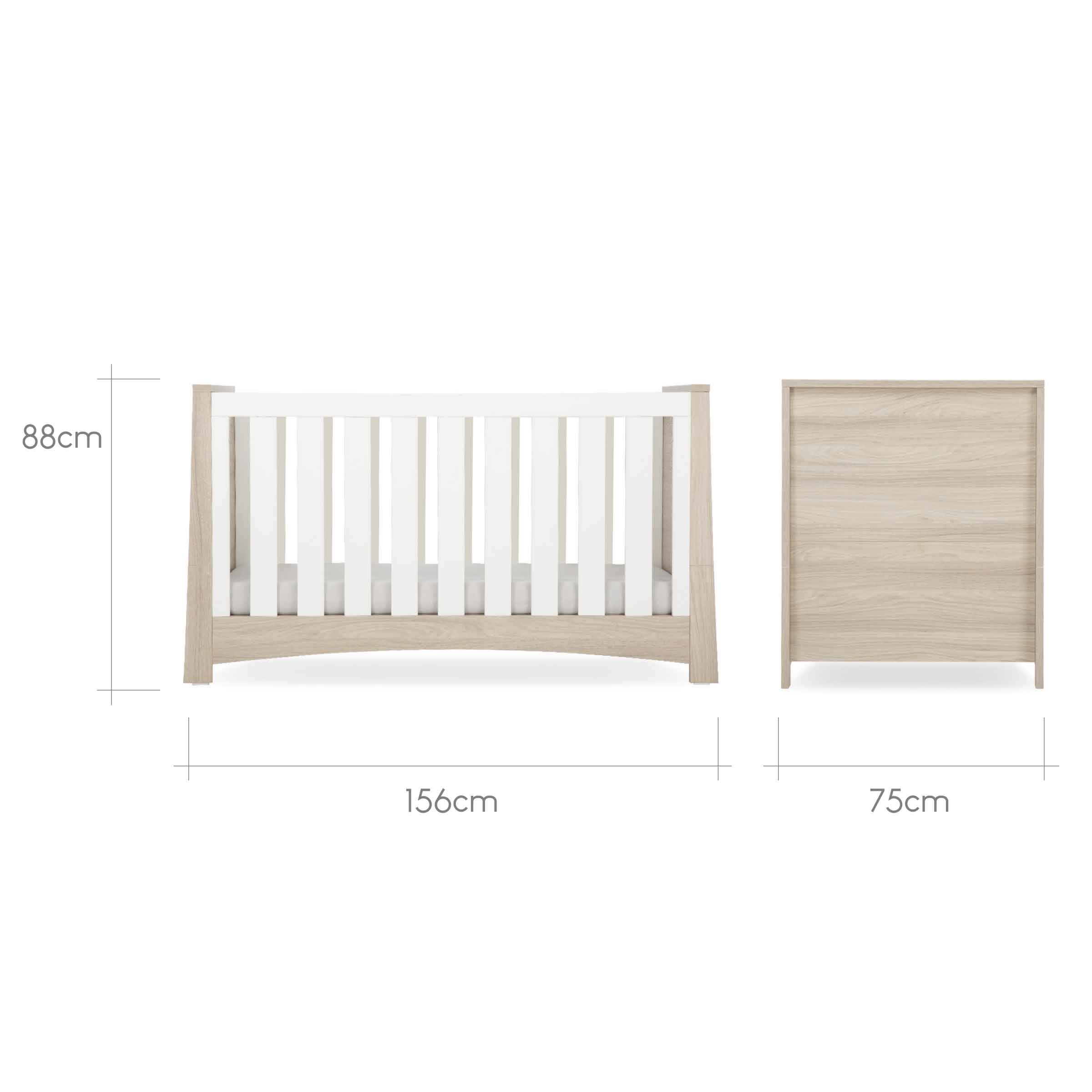 CuddleCo Lana 2 Piece Room Set in Ash/White Nursery Room Sets