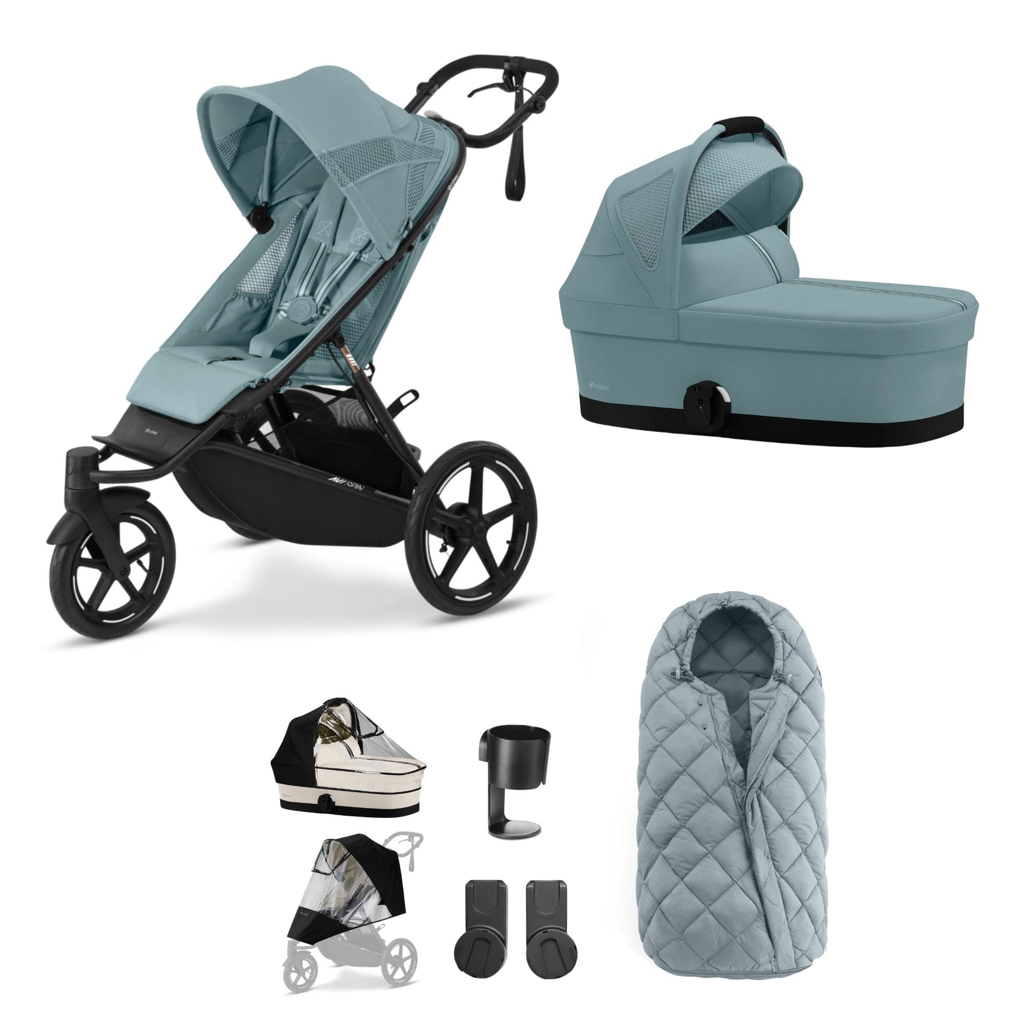 Cybex Avi Spin Essential Bundle in Stormy Blue 3 Wheeler Pushchair Bundles 16229-STO-BLU-1 4063846468201