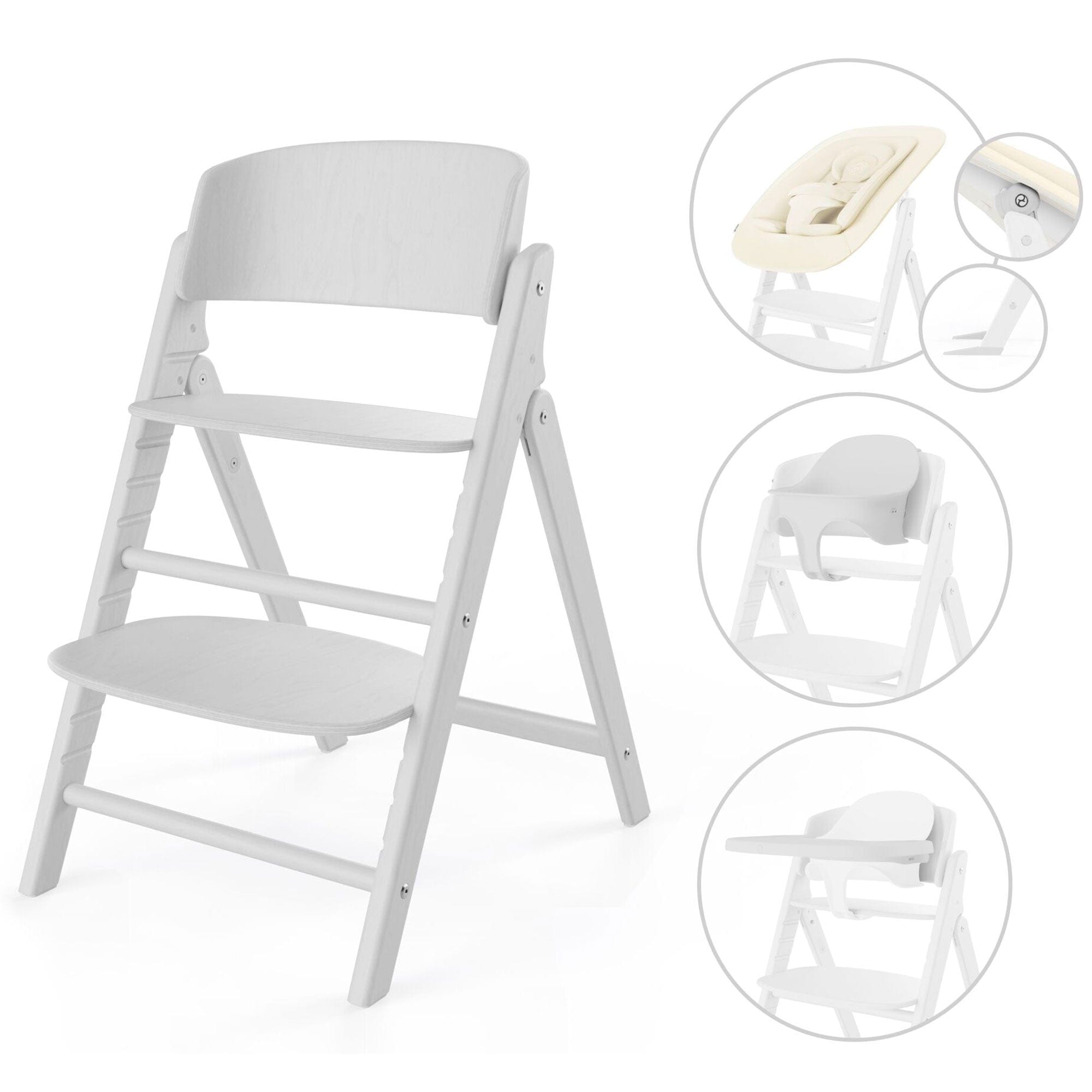 Cybex Click & Fold 4in1 High Chair in All White Baby Highchairs 524000859 4063846473458