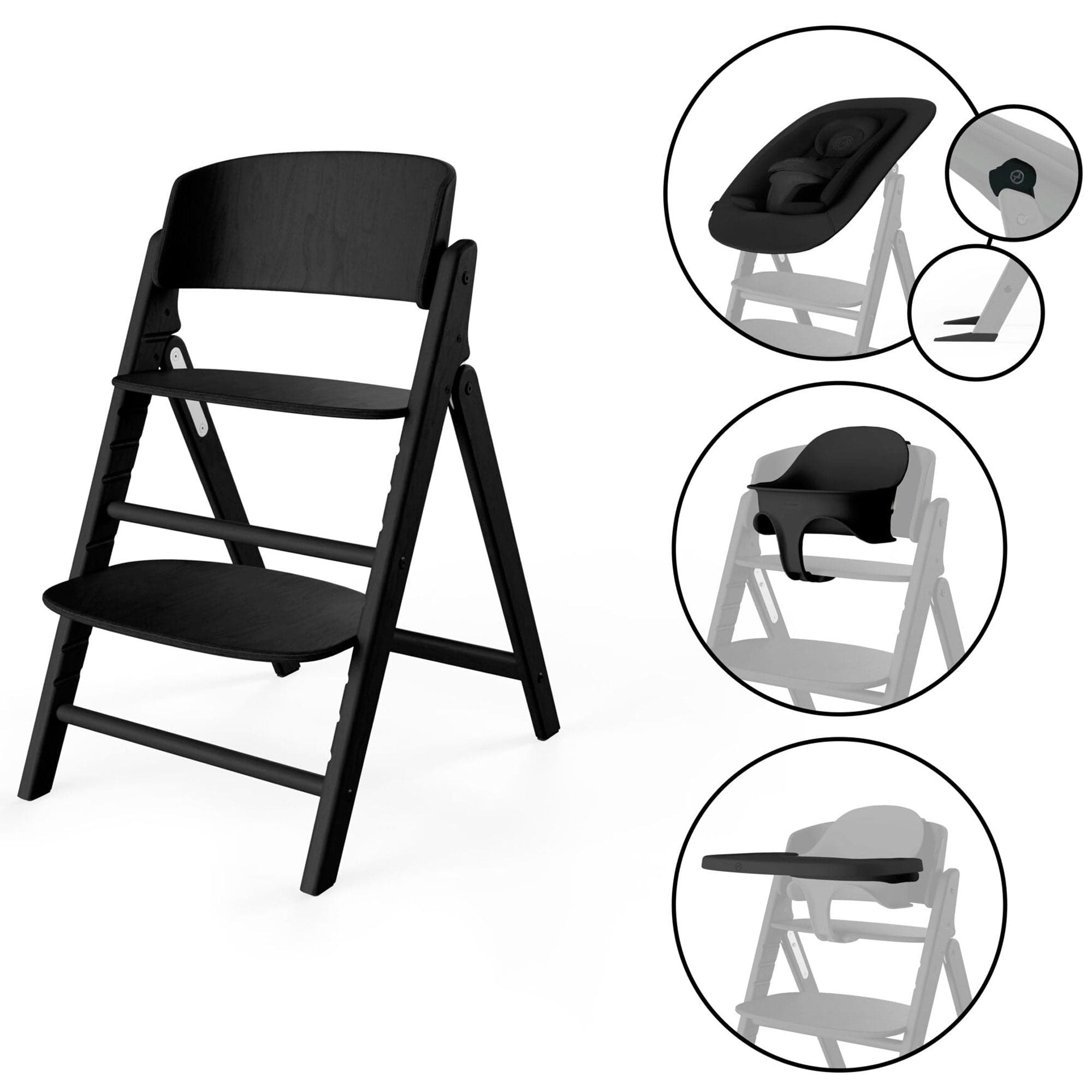 Cybex Click & Fold 4in1 High Chair in Stunning Black Baby Highchairs 524000847 4063846473380