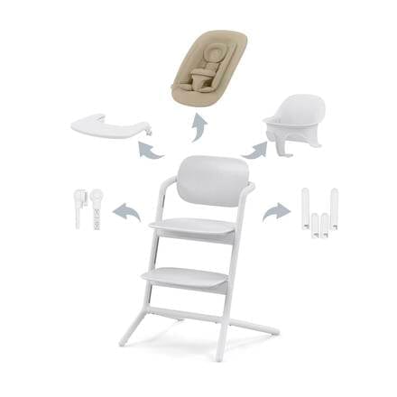 Cybex LEMO 4 in 1 High Chair - All White Baby Highchairs 521004831 4063846288229