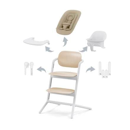 Cybex LEMO 4 in 1 High Chair - Sand White Baby Highchairs 521003225 4063846171699