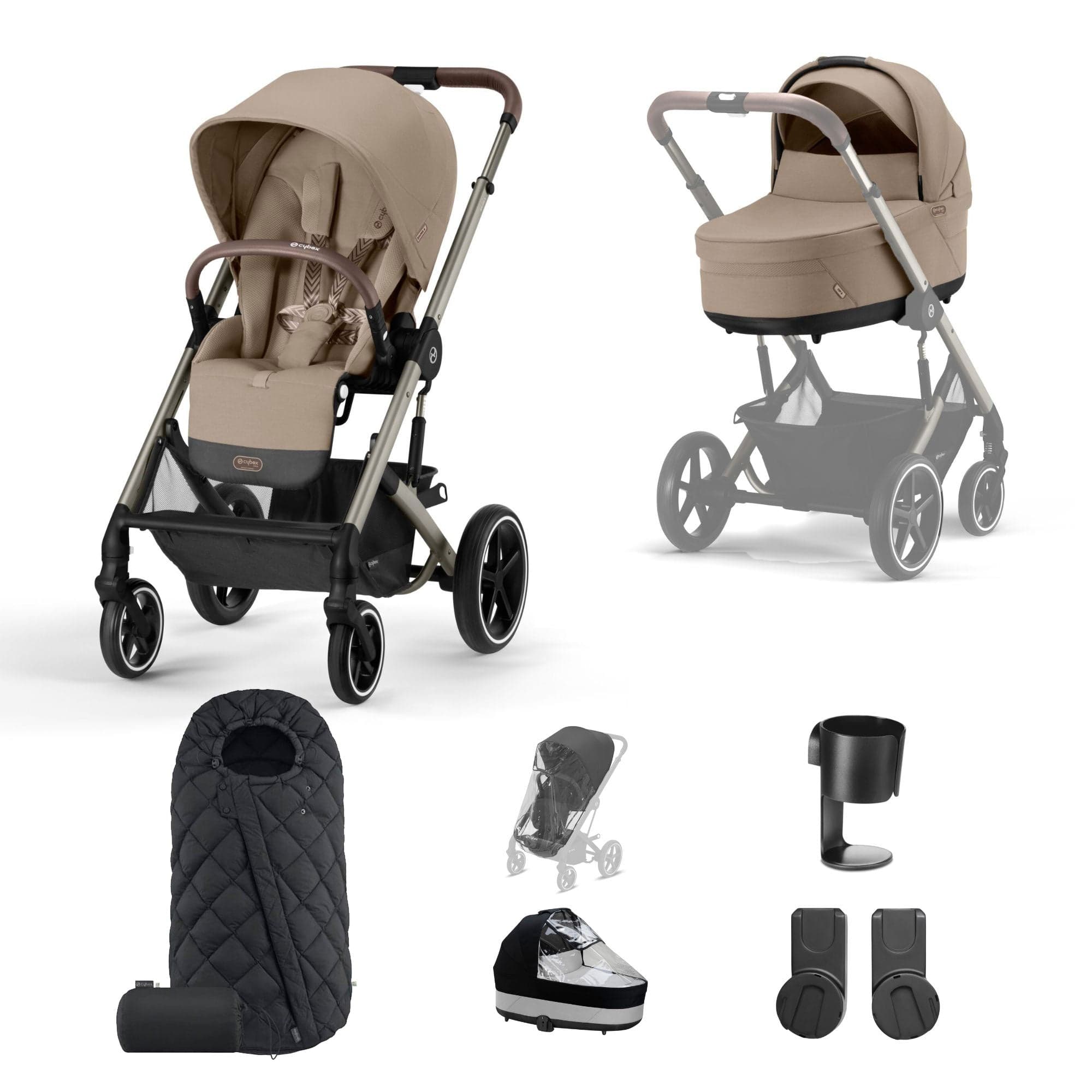 Cybex Balios S Lux Essential Bundle in Taupe/Almond Beige Baby Prams 16847-ALM-BEI 4063846456383