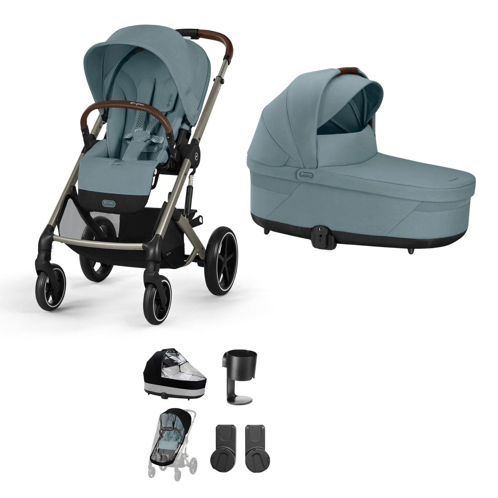 Cybex Balios S Lux Essential Bundle in Taupe/Stormy Blue Baby Prams 14656-TPE-SKY-BLU-1 4063846318049