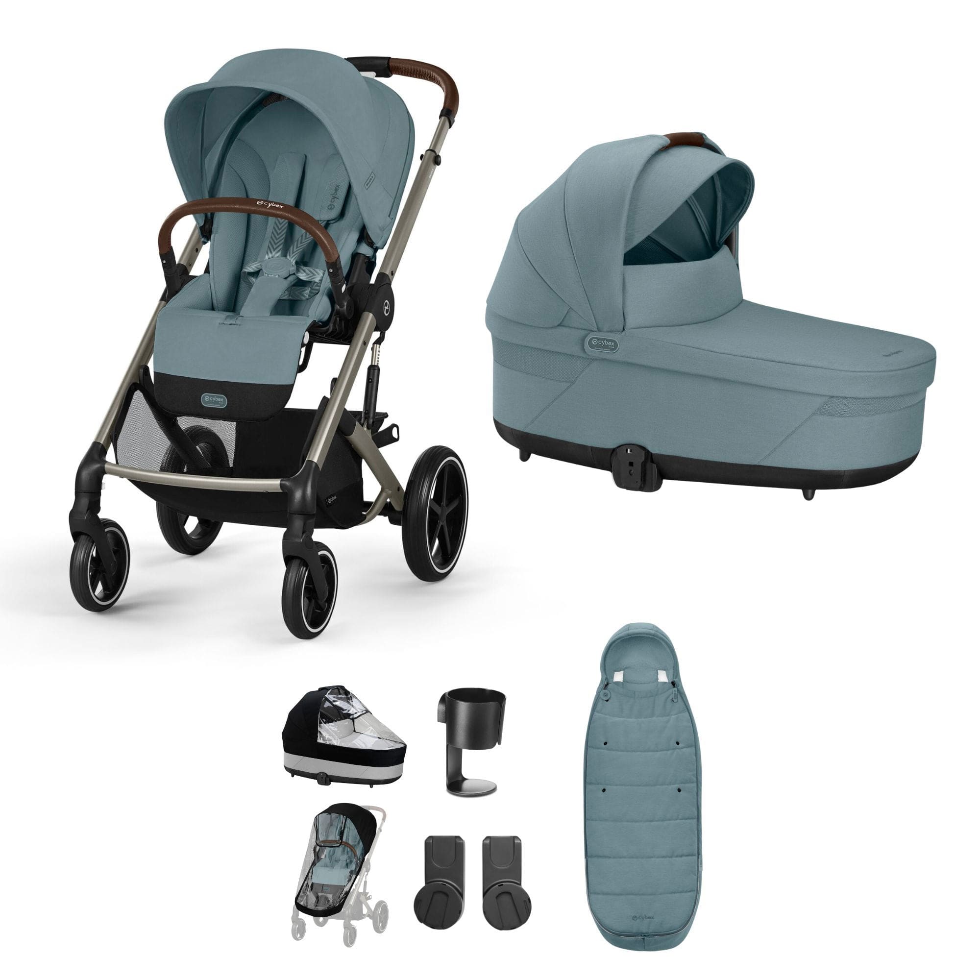 Cybex Balios S Lux Essential Bundle in Taupe/Stormy Blue Baby Prams 14656-TPE-SKY-BLU 4063846318049