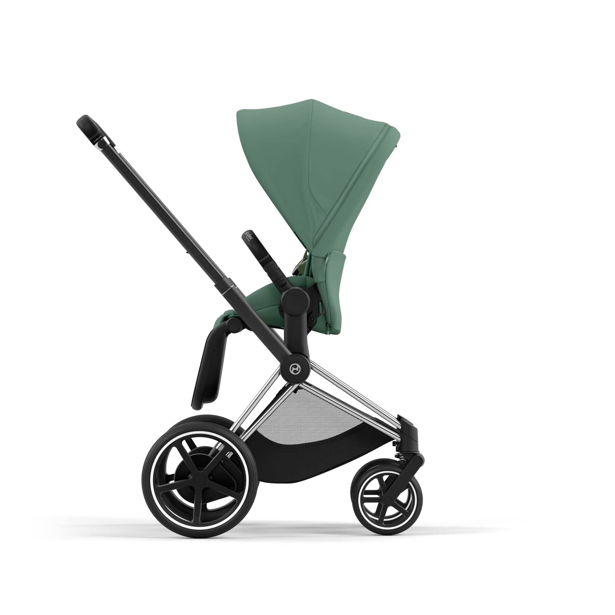 Cybex e-Priam & Lux Cot in Leaf Green Baby Prams