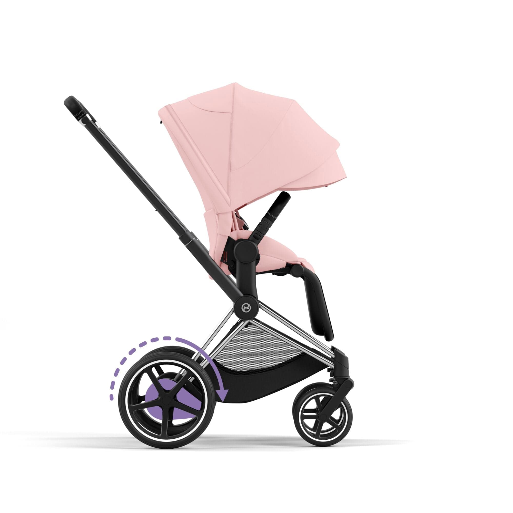 Cybex e-Priam & Lux Cot in Peach Pink Baby Prams