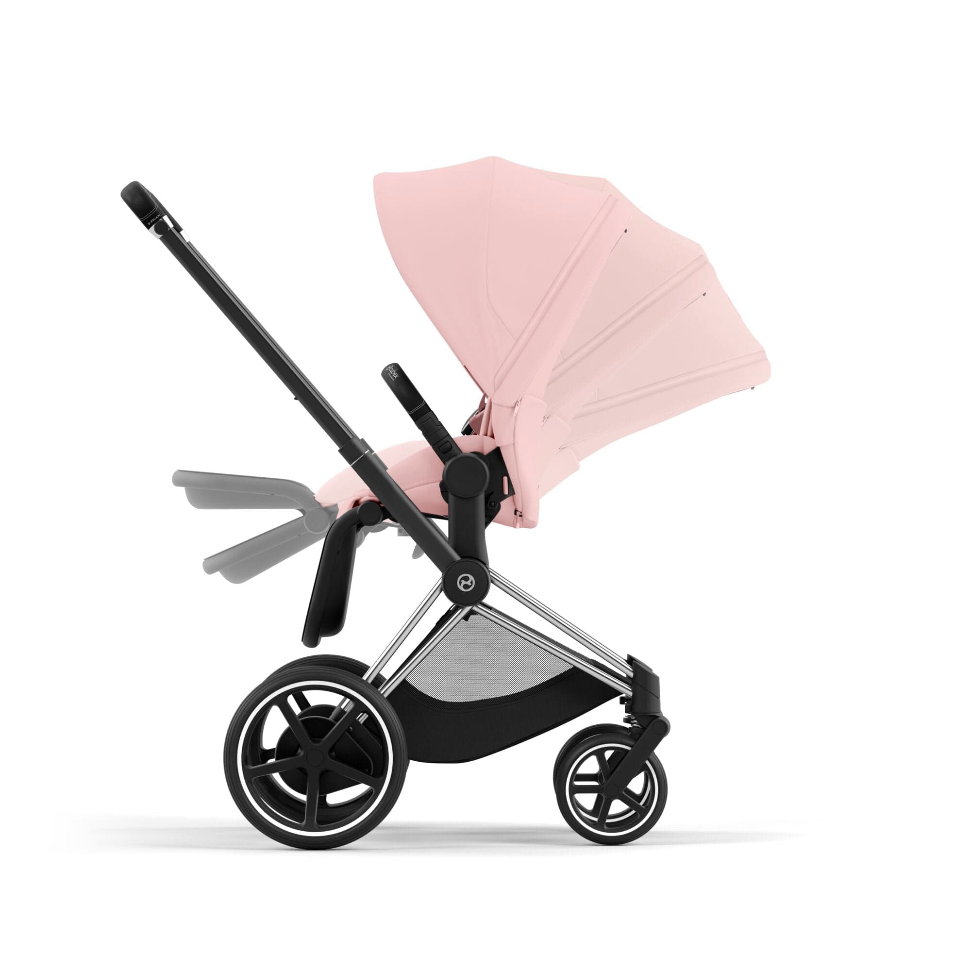 Cybex e-Priam & Lux Cot in Peach Pink Baby Prams