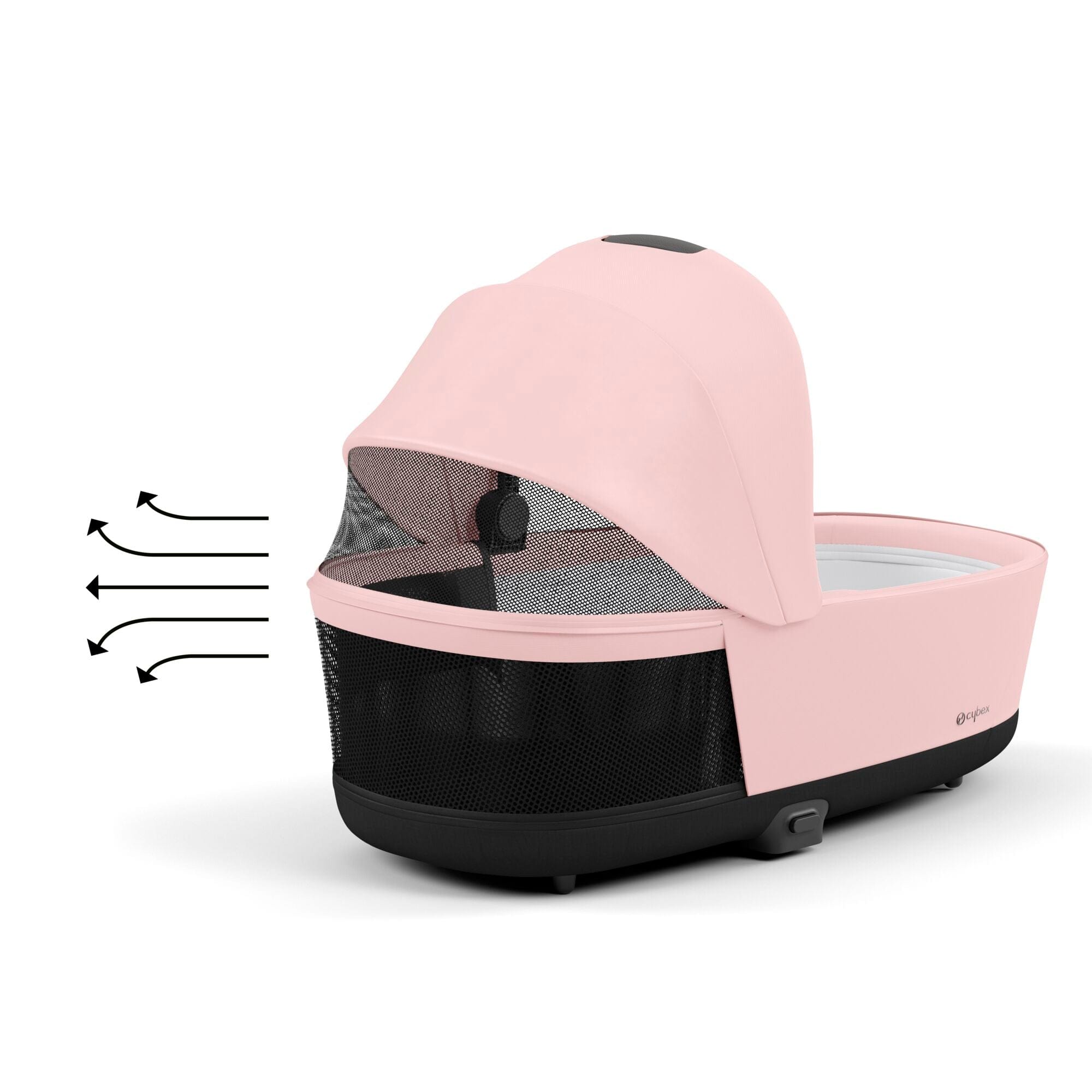 Cybex e-Priam & Lux Cot in Peach Pink Baby Prams