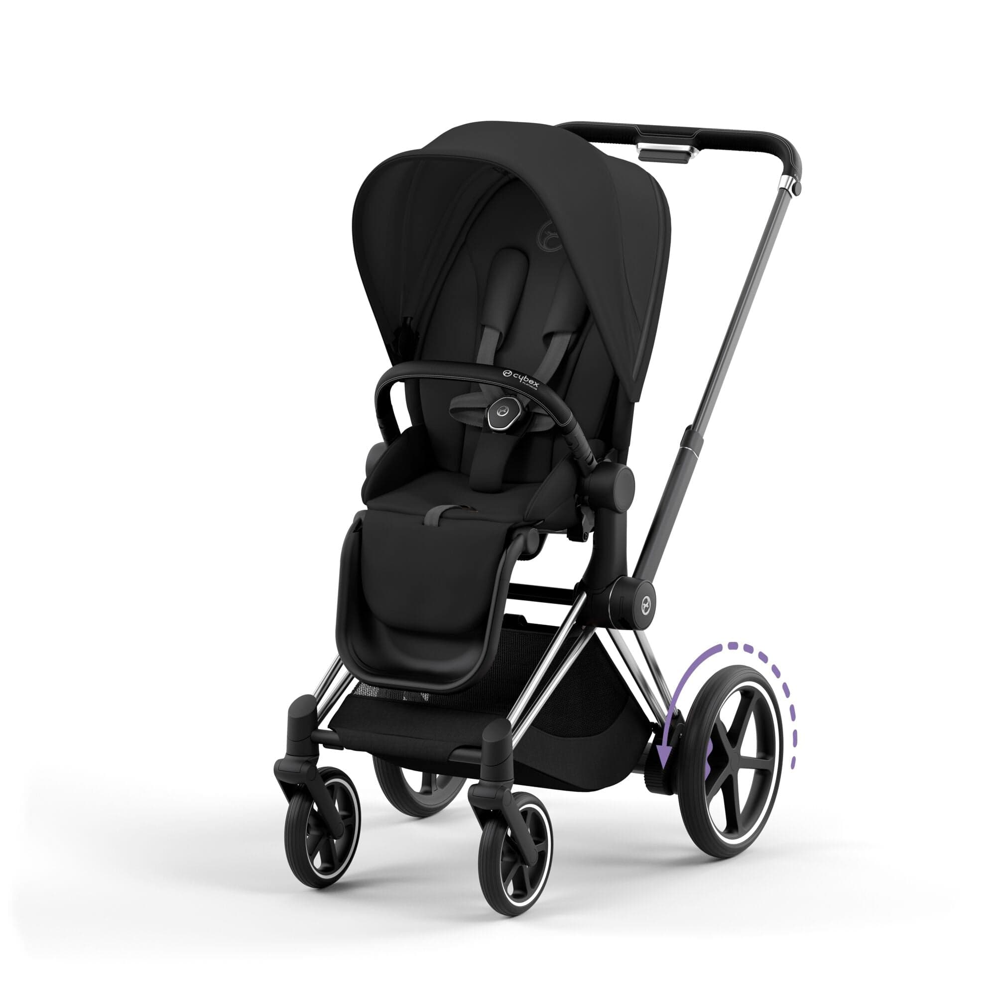 Cybex e-Priam & Lux Cot in Sepia Black Baby Prams