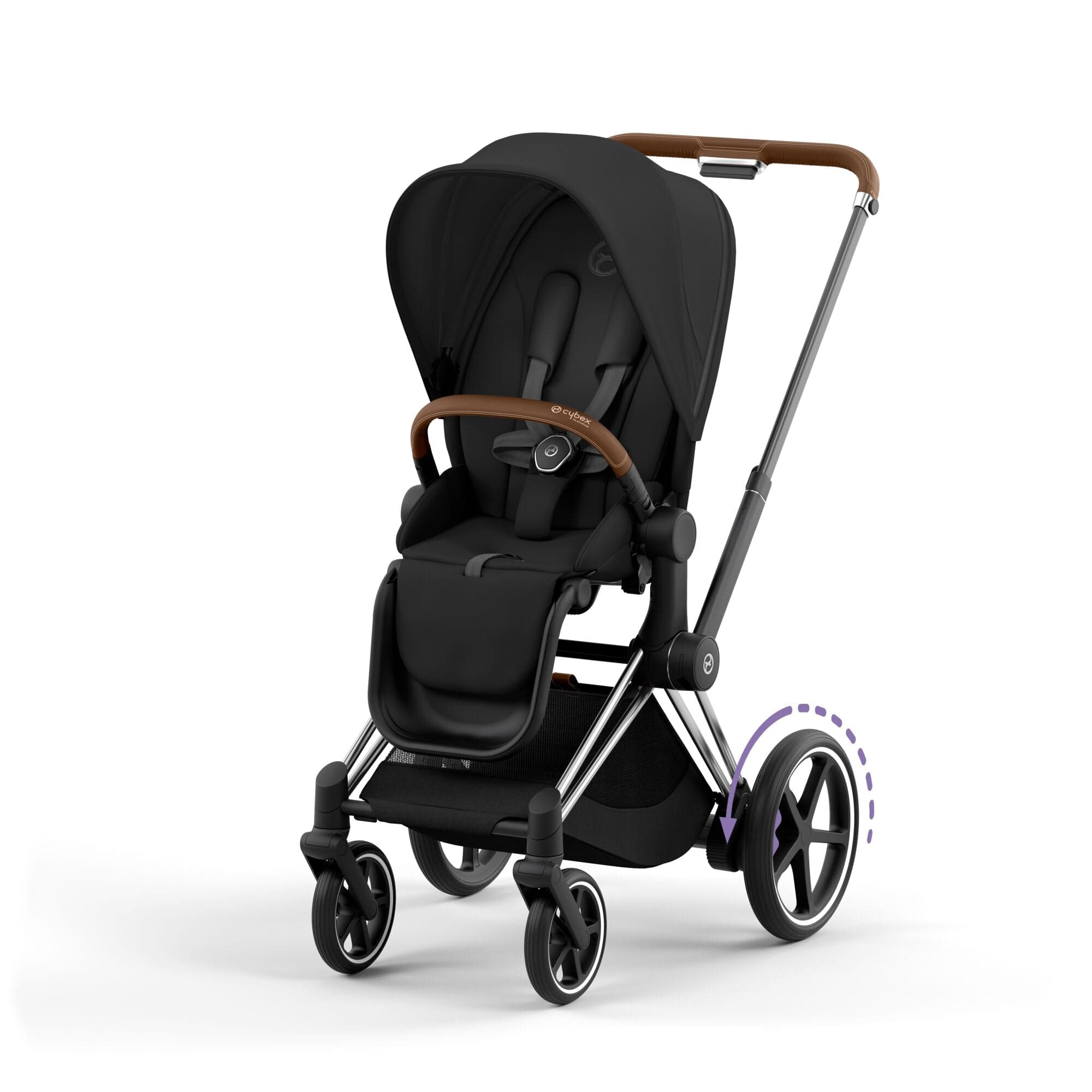 Cybex e-Priam & Lux Cot in Sepia Black Baby Prams