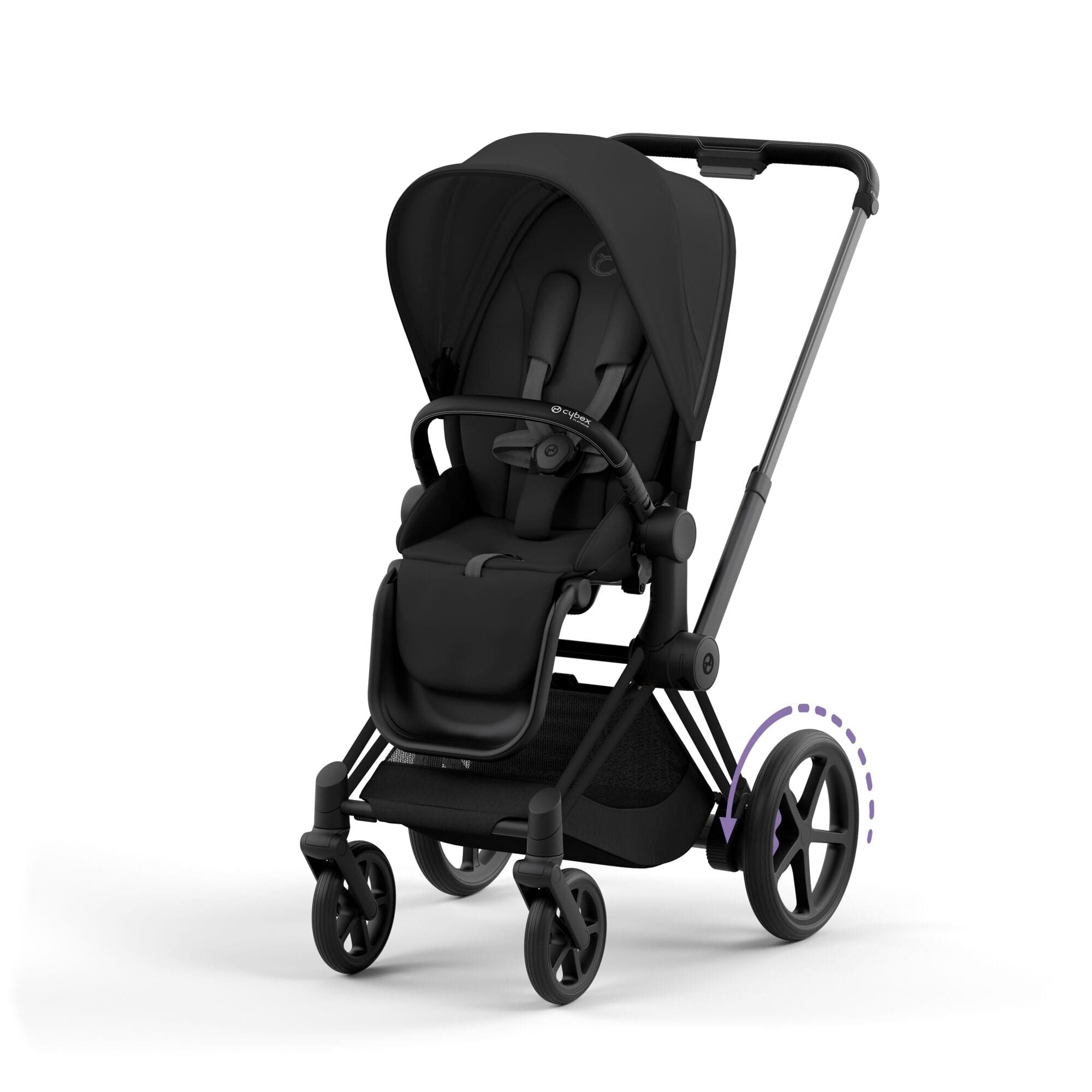 Cybex e-Priam & Lux Cot in Sepia Black Baby Prams