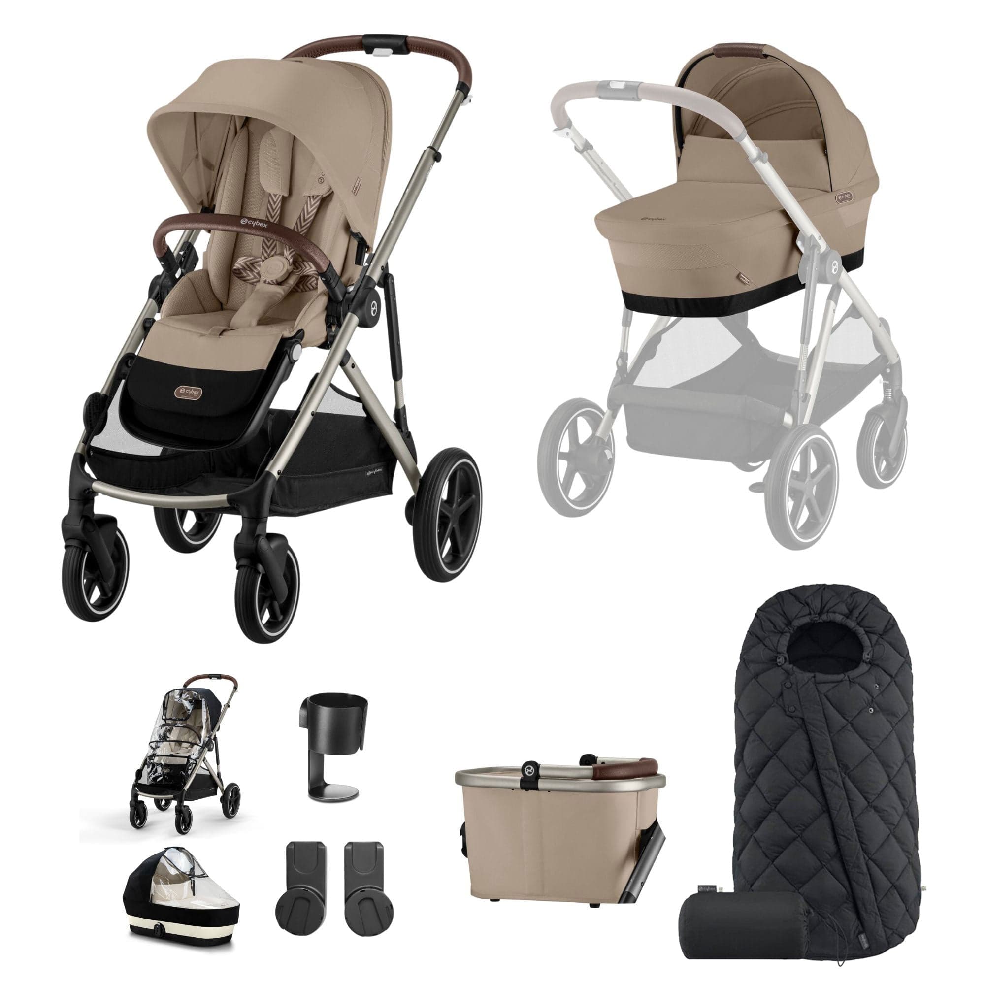 Cybex Gazelle S Essential Bundle in Taupe/Almond Beige Baby Prams 17007-ALM-BEI-1 4063846456451