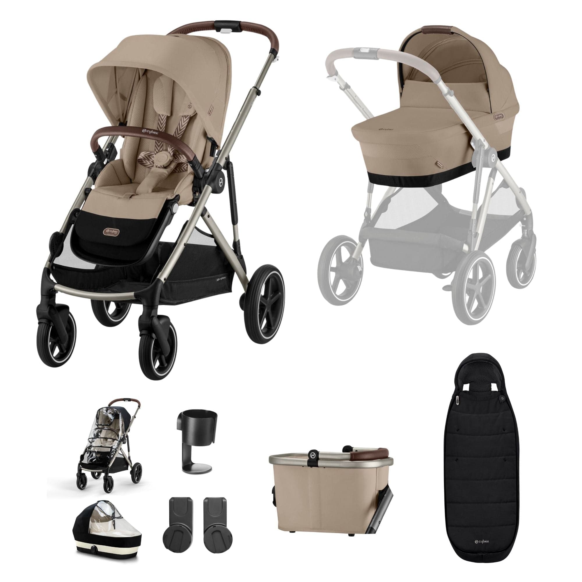 Cybex Gazelle S Essential Bundle in Taupe/Almond Beige Baby Prams 17007-ALM-BEI 4063846456451