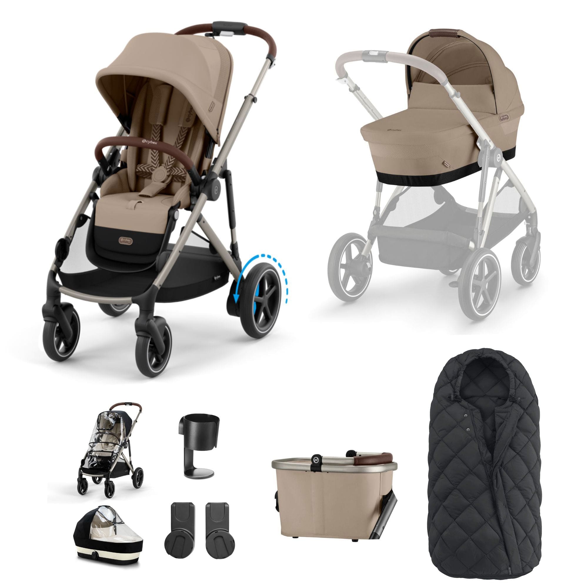 Cybex eGazelle S Essential Bundle in Almond Beige Pushchairs & Buggies 16339-ALM-BEI-1 4063846466047