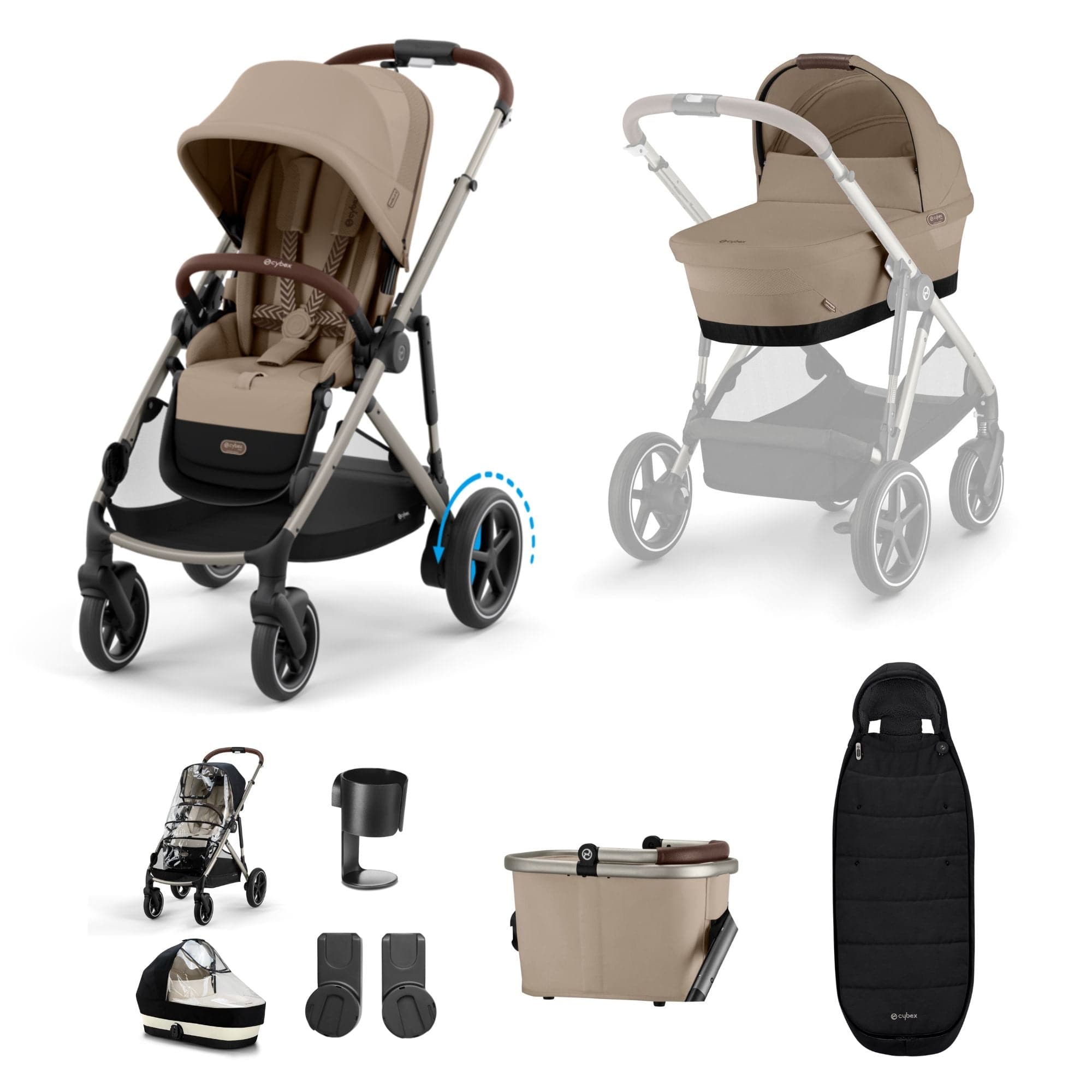 Cybex eGazelle S Essential Bundle in Almond Beige Pushchairs & Buggies 16339-ALM-BEI 4063846466047