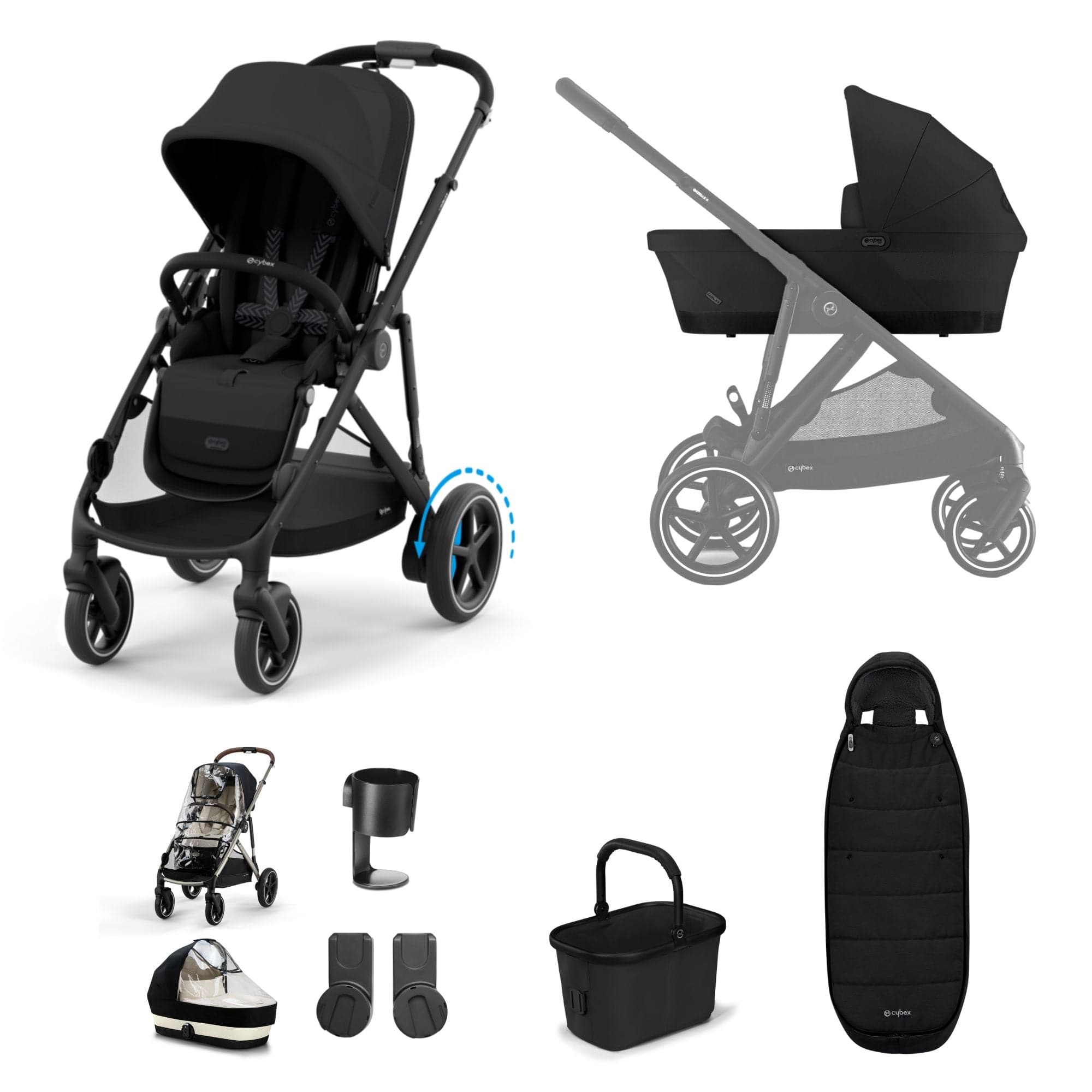 Cybex eGazelle S Essential Bundle in Moon Black Pushchairs & Buggies 16331-MOO-BLK 4063846465842