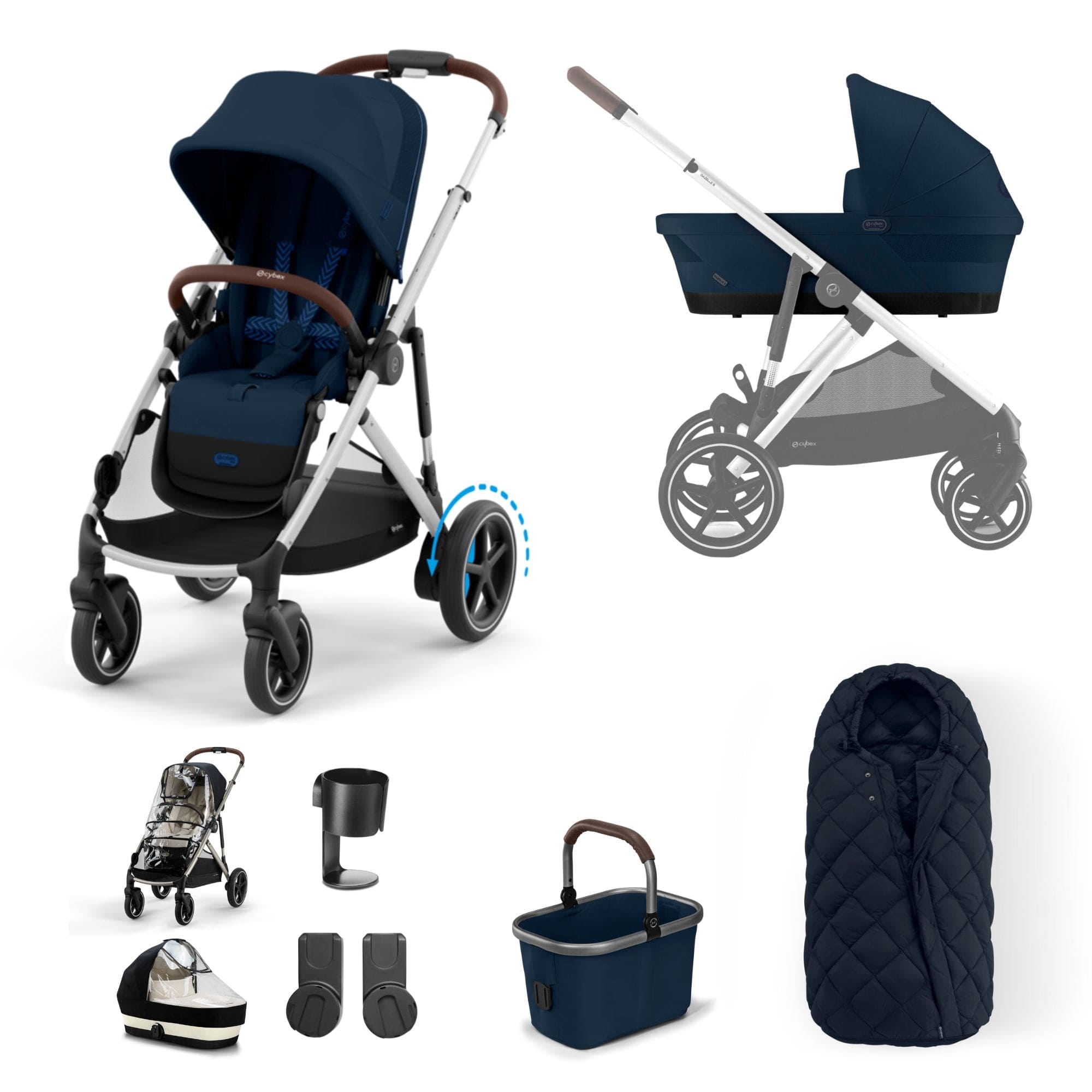 Cybex eGazelle S Essential Bundle in Ocean Blue Pushchairs & Buggies 16335-OCE-BLU-1 4063846465927