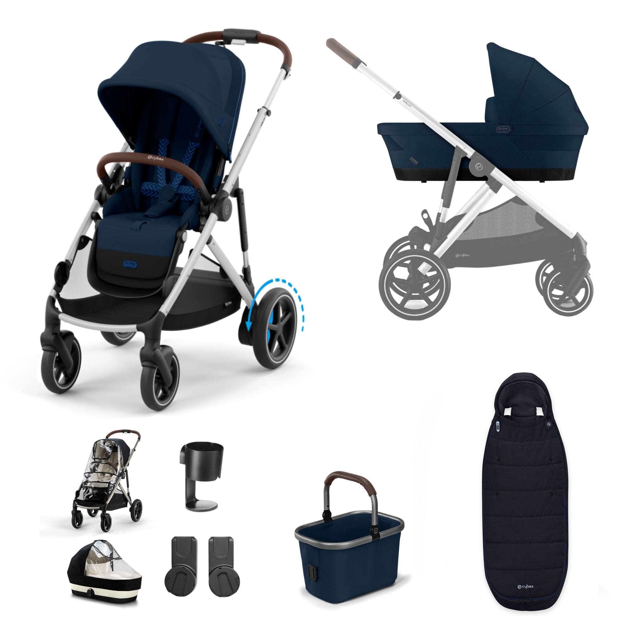 Cybex eGazelle S Essential Bundle in Ocean Blue Pushchairs & Buggies 16335-OCE-BLU 4063846465927