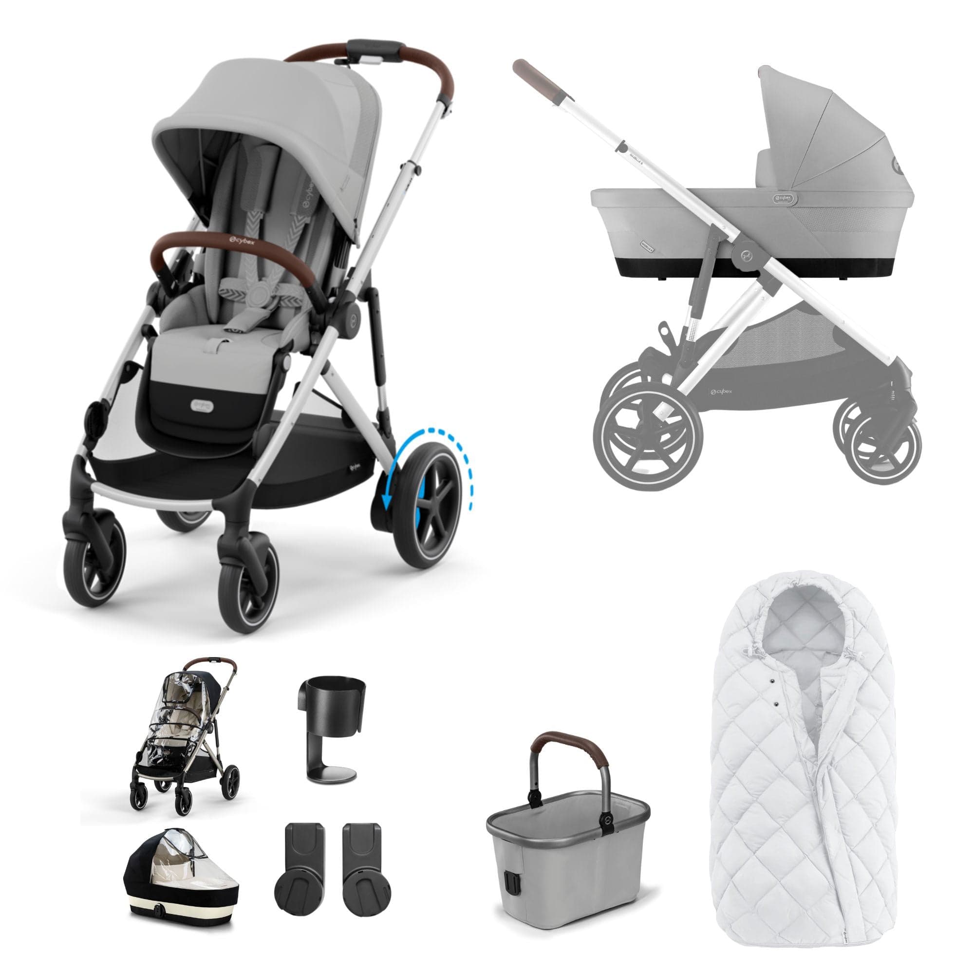 Cybex eGazelle S Essential Bundle in Stone Grey Pushchairs & Buggies 16333-STO-GRY-1 4063846465880