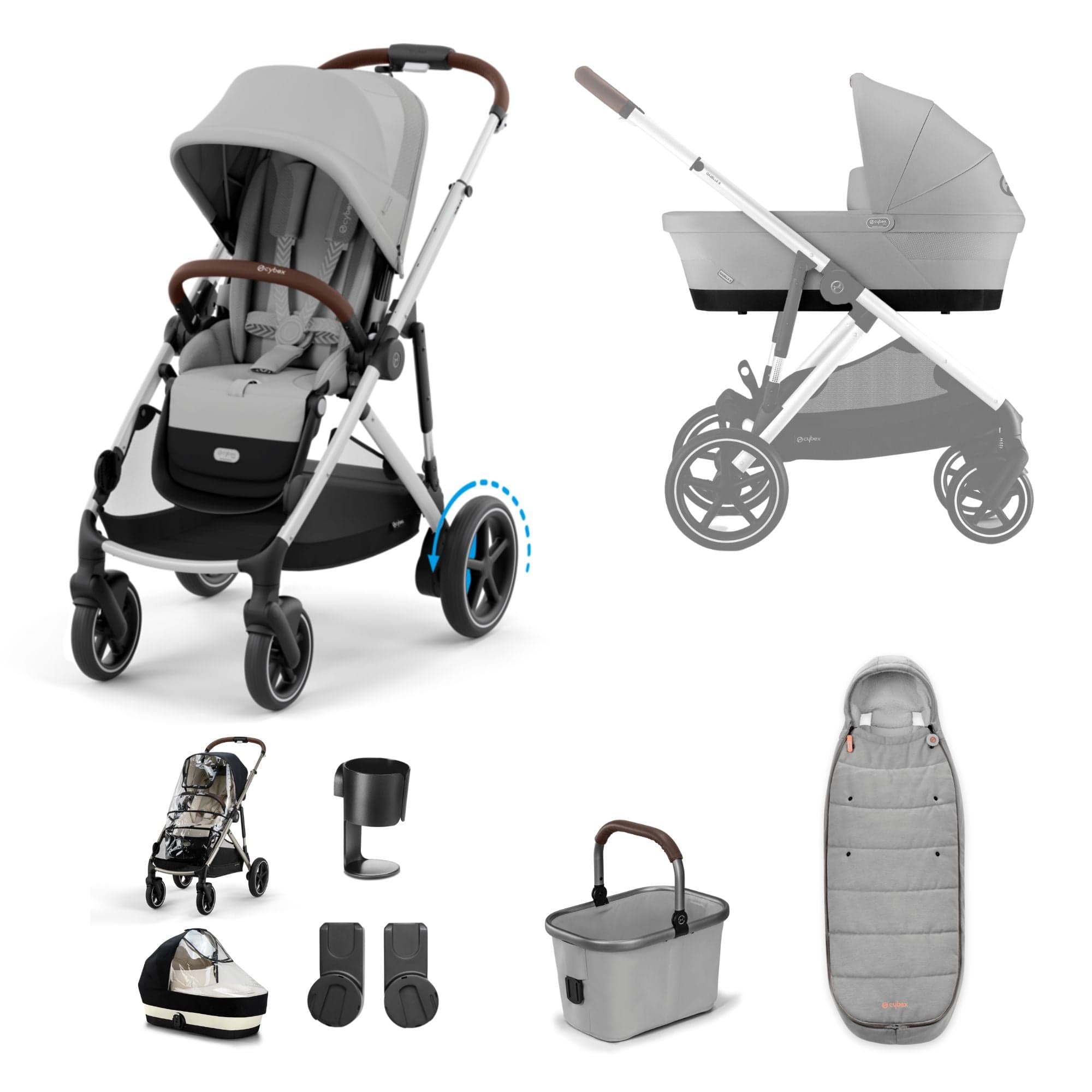 Cybex eGazelle S Essential Bundle in Stone Grey Pushchairs & Buggies 16333-STO-GRY 4063846465880