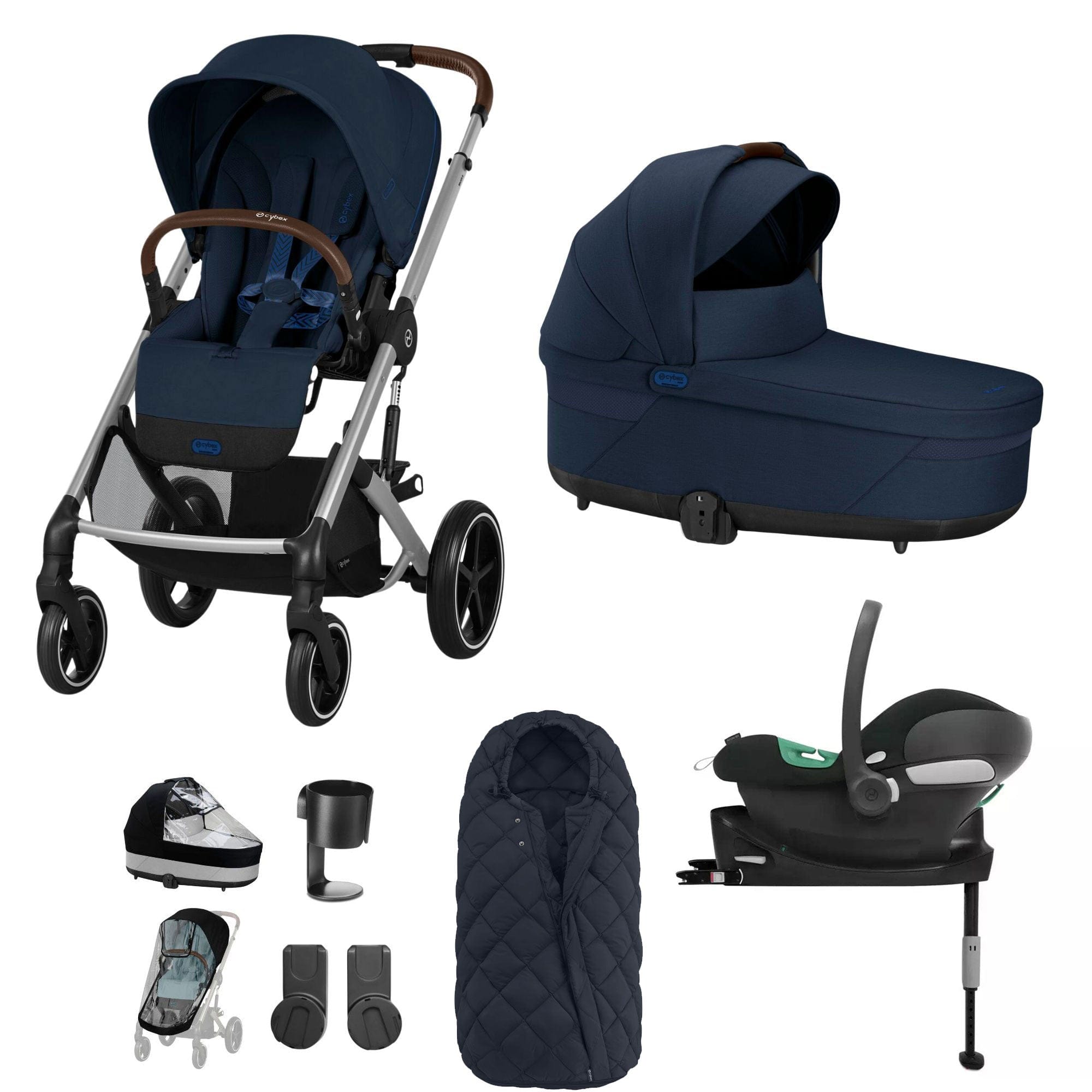 Cybex Balios S Lux Comfort Bundle in Silver/Ocean Blue Travel Systems 127455-SLV-OCE-BLU 4063846366330