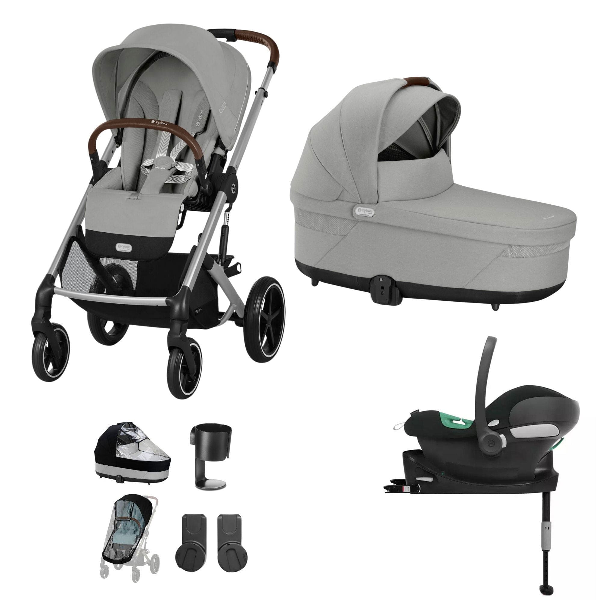 Cybex Balios S Lux Comfort Bundle in Silver/Stone Grey Travel Systems 127456-SLV-LAV-GRY-1 4063846317967