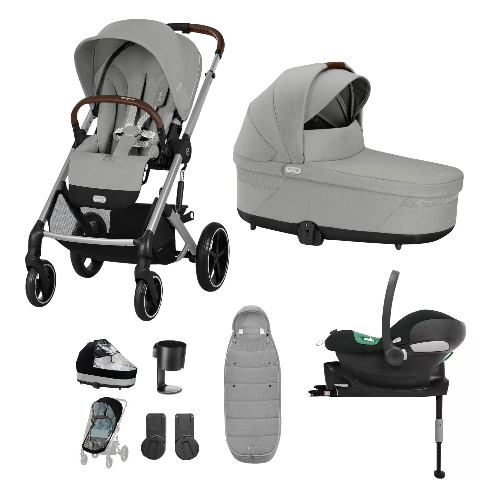 Cybex Balios S Lux Comfort Bundle in Silver/Stone Grey Travel Systems 14650-SLV-LAV-GRY 4063846317967